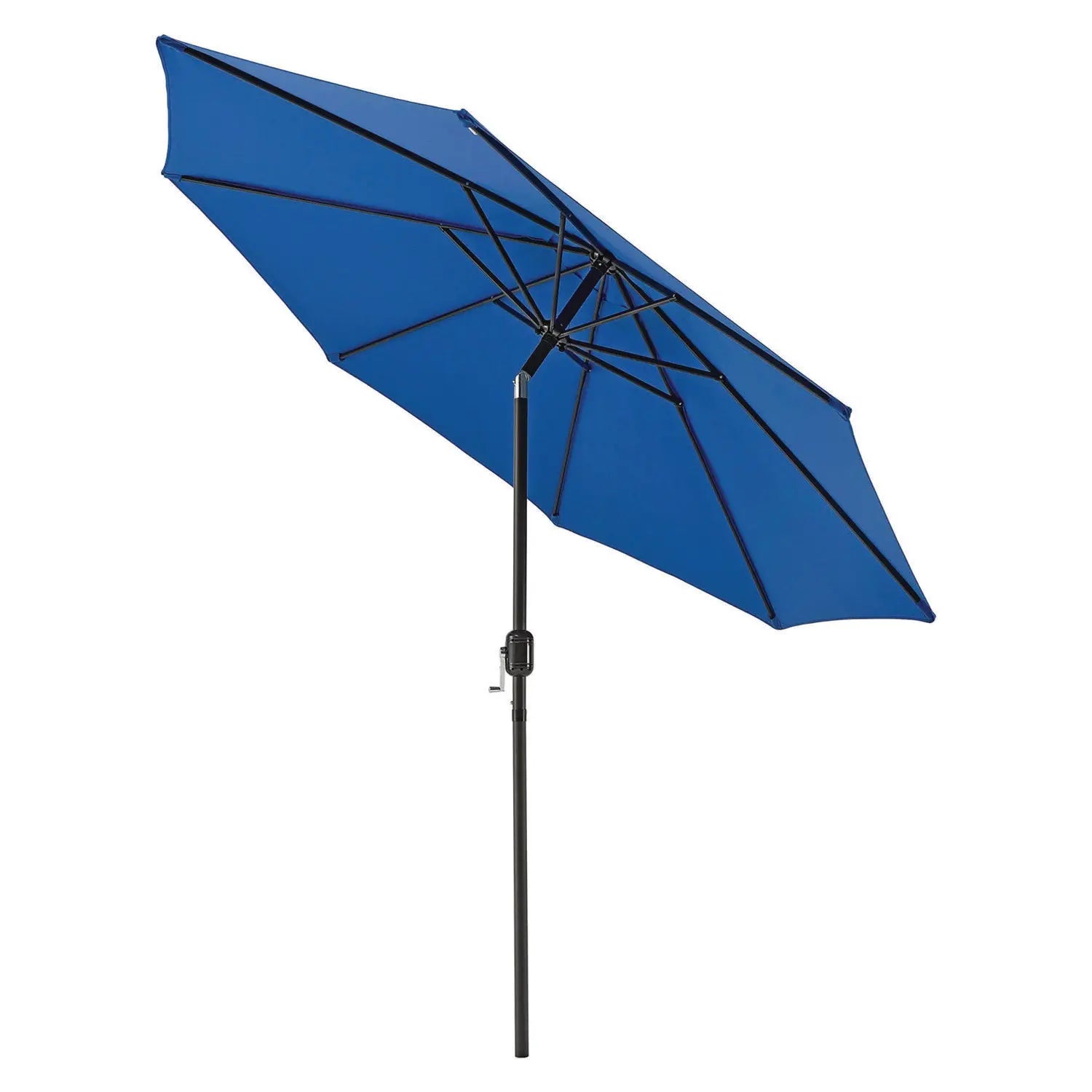 Outdoor Umbrella with Tilt Mechanism, 102" Span, 94" Long, Blue Canopy, Black Handle Global Industrial® Flipcost