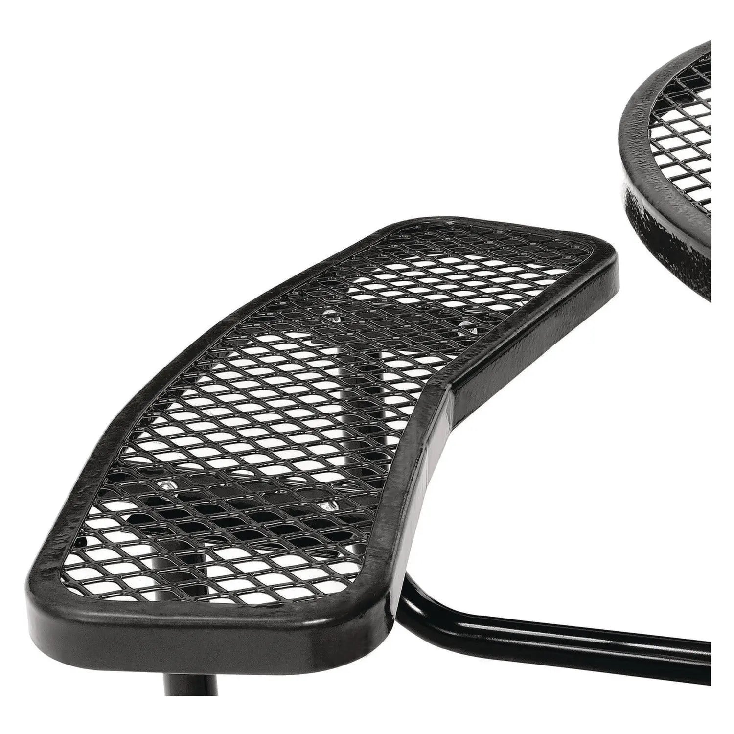 Expanded Steel Picnic Table, Round, 46" Dia x 29.5"h, Black Top, Black Base/Legs Global Industrial® Flipcost