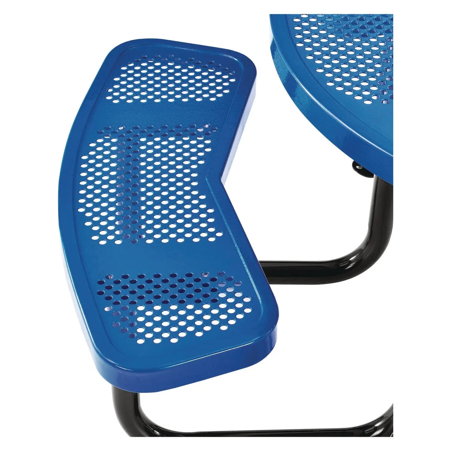 Perforated Steel Picnic Table, Round, 46" Dia x 29.5"h, Blue Top, Blue Base/Legs Global Industrial® Flipcost