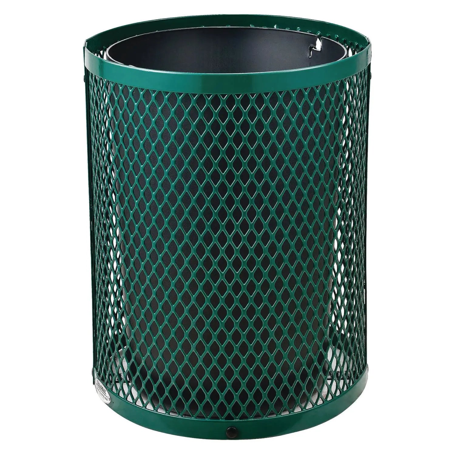 Outdoor Diamond Steel Trash Can, 36 gal, Green Global Industrial® Flipcost