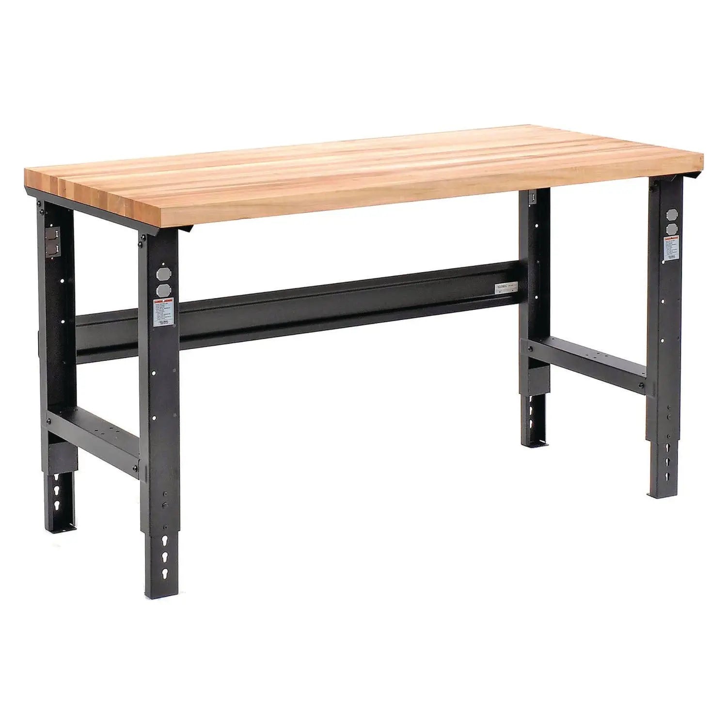 Standard Duty Butcher Block Top Adjustable Height Workbench, 2,000 lbs, 60 x 30 x 30.88 to 36.88, Birch/Black Global Industrial® Flipcost