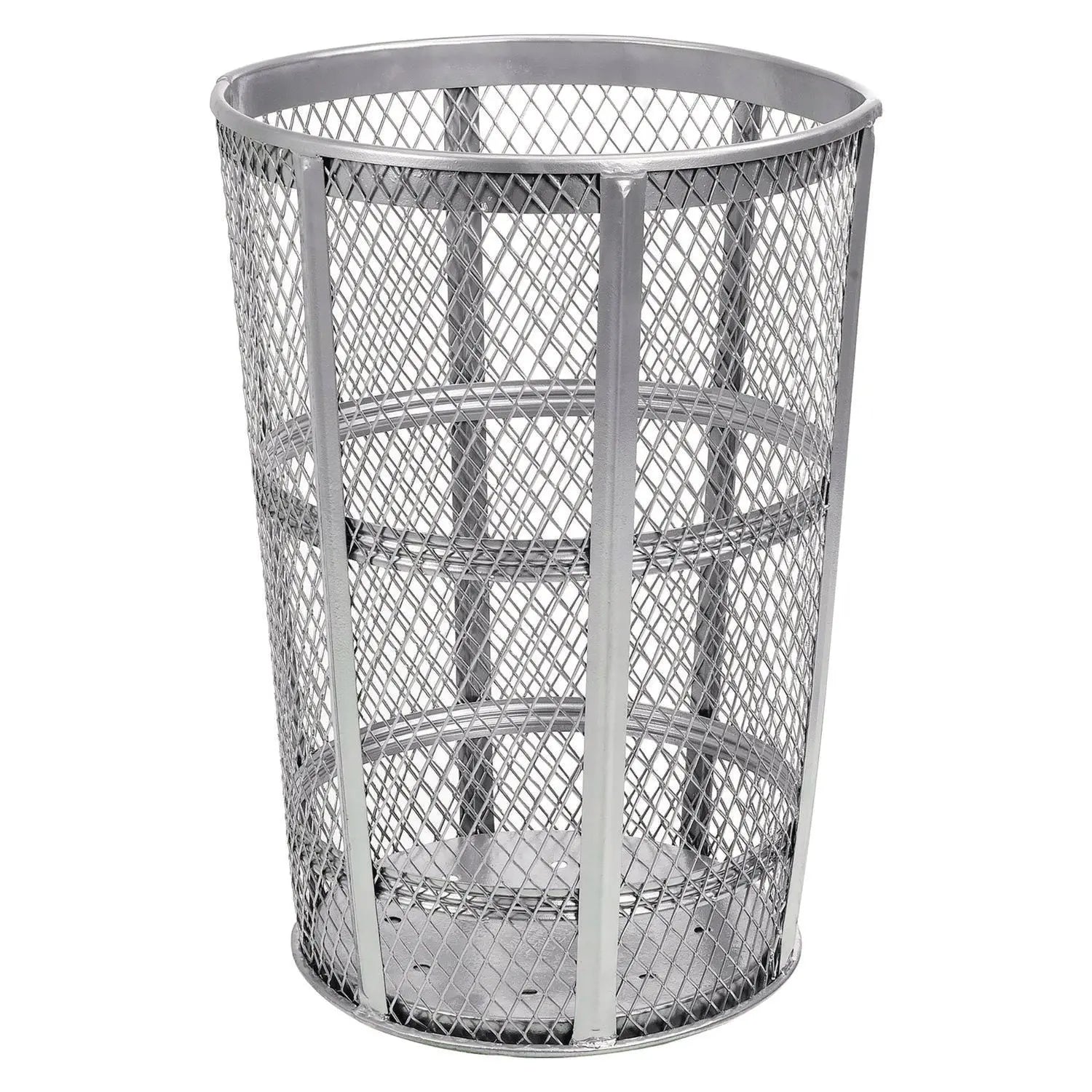 Steel Mesh Corrosion Resistant Trash Can, 48 gal, Silver