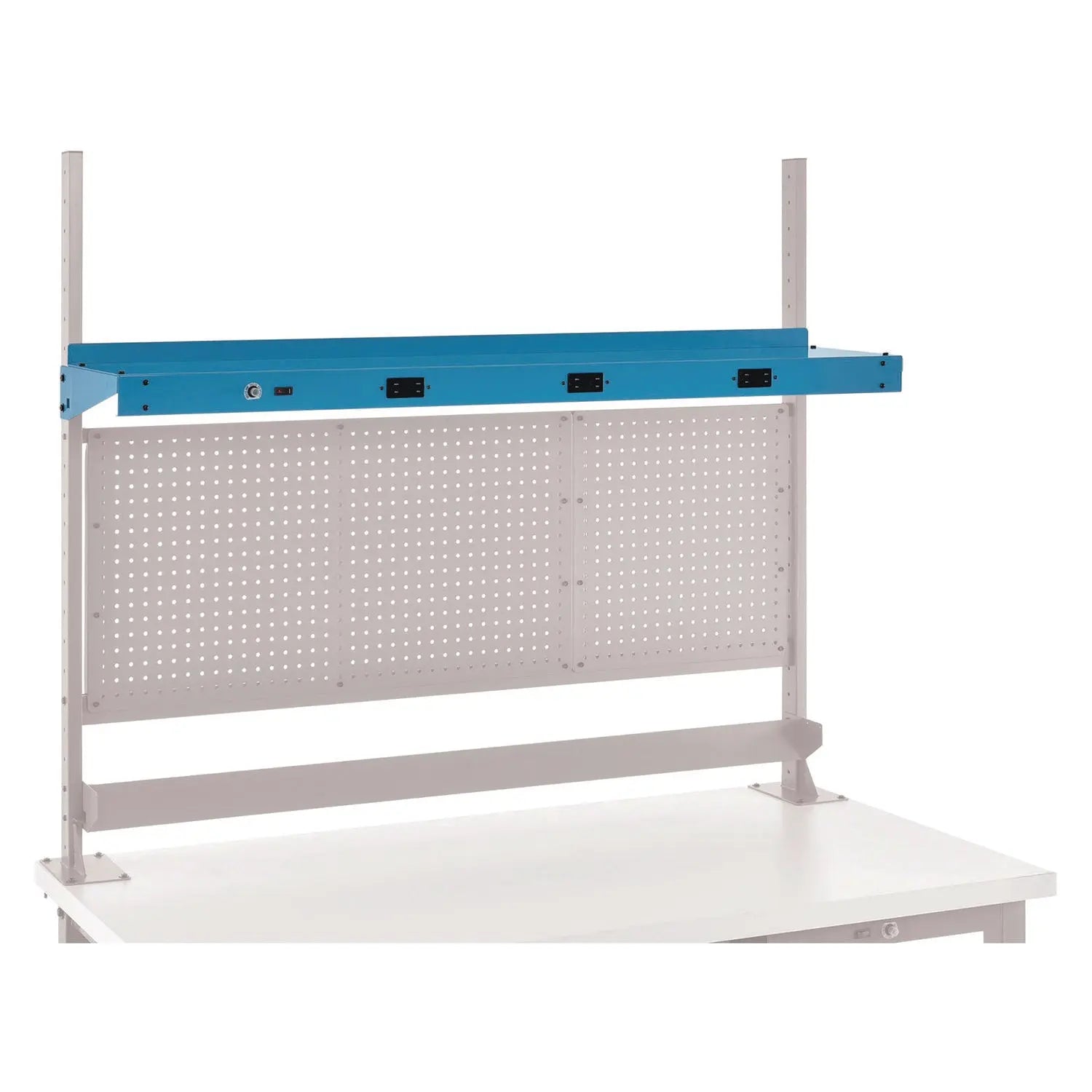Upper Workbench Shelf, 3 Duplex Outlets, For Use With 72" Wide Workbenches, 100 lb Weight Capacity Global Industrial® Flipcost