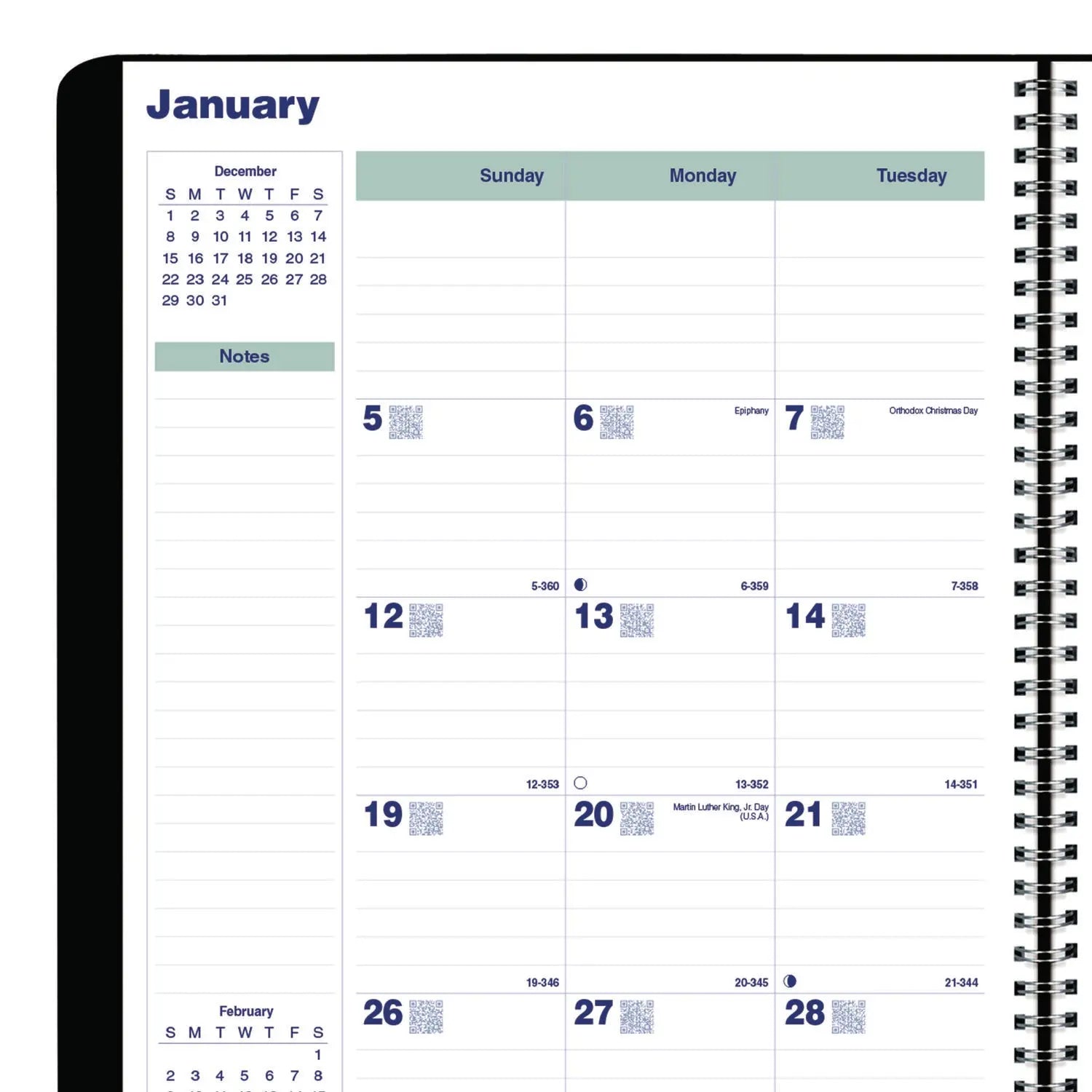 Plan and Link Monthly Planner, 11" x 9.06", Black Cover, 16-Months: Sept 2024 to Dec 2025 Blueline® Flipcost