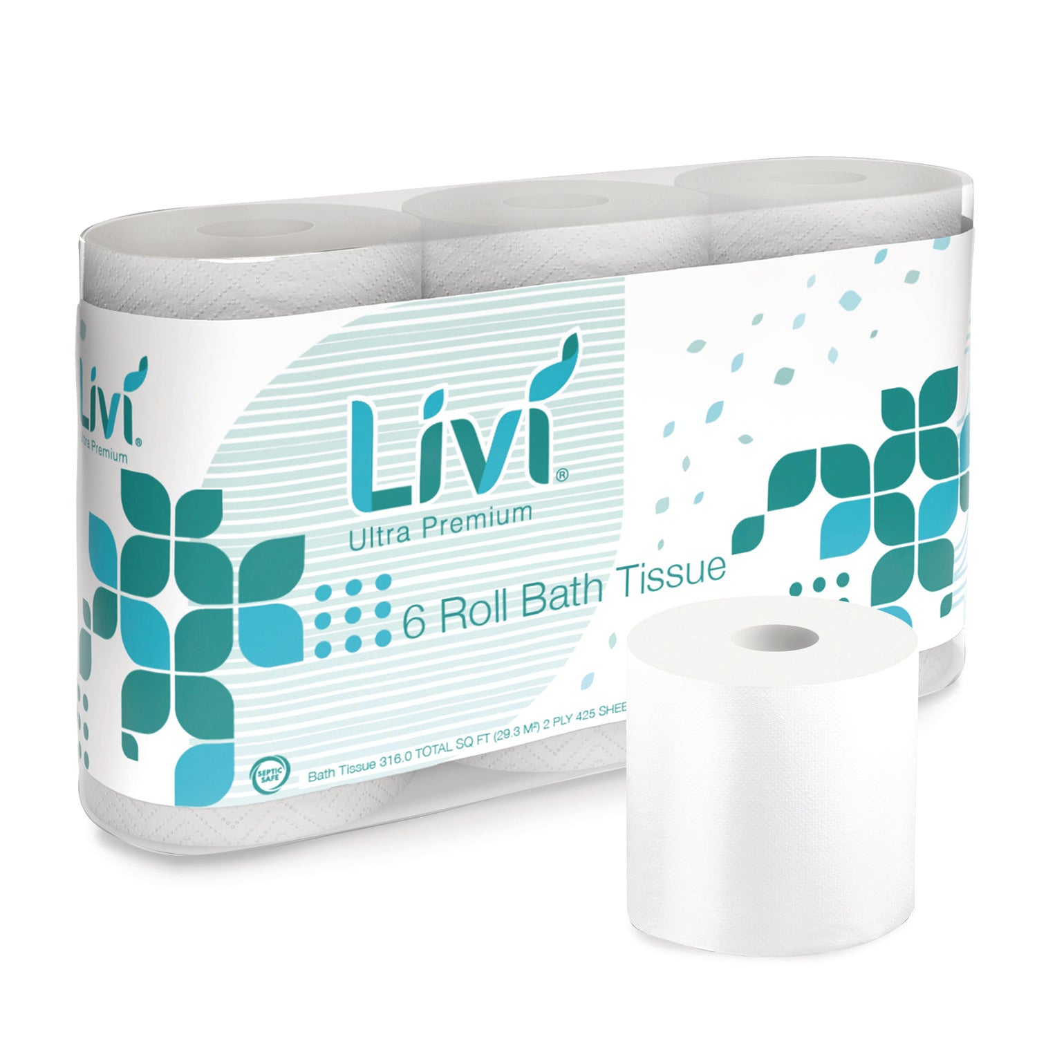 Livi® Ultra Premium Bath Tissue, 2-Ply, White, 425 Sheets, 36 Rolls/Carton