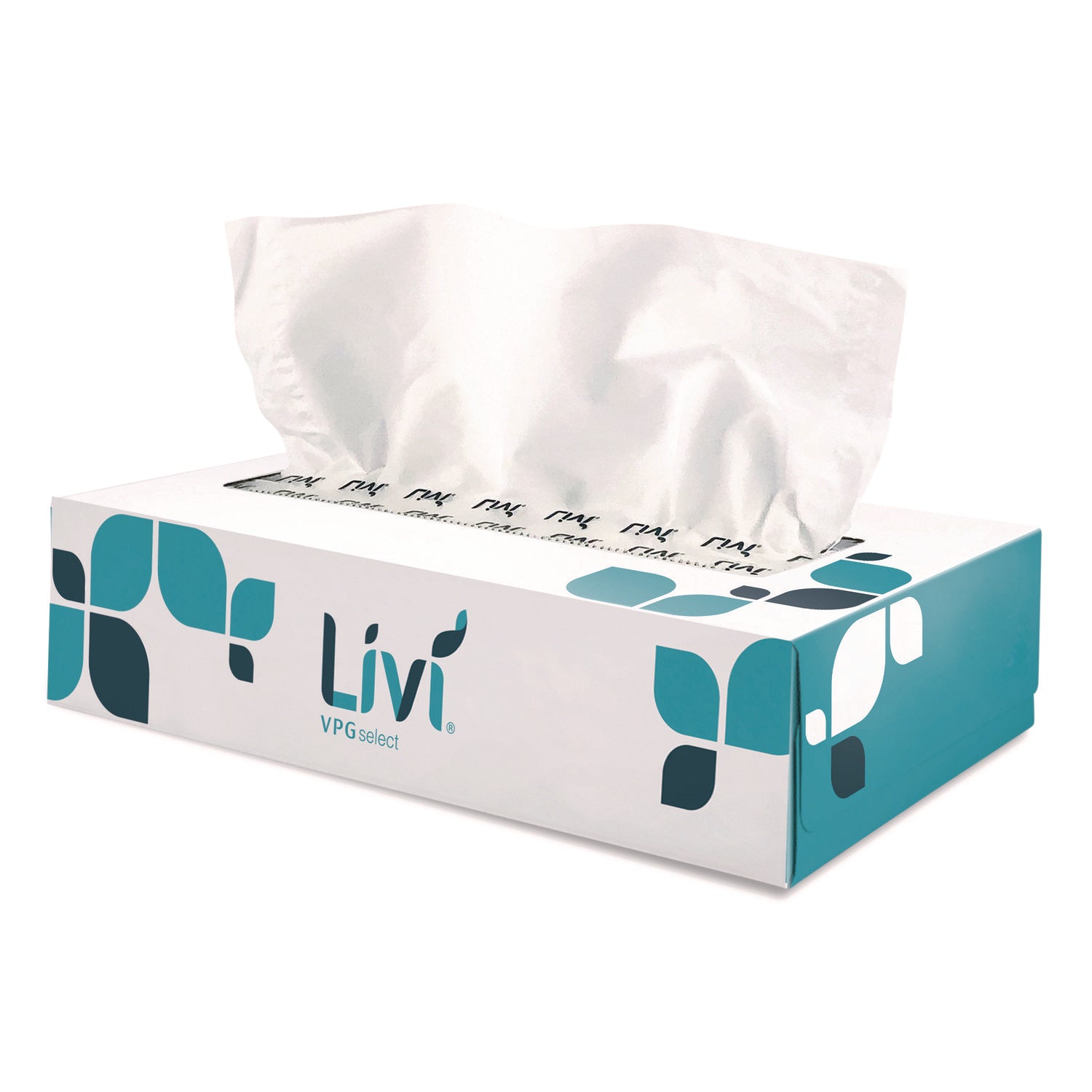 Livi® VPG Select Flat Box Facial Tissue, 2-Ply, White, 100 Sheets/Box, 30 Boxes/Carton