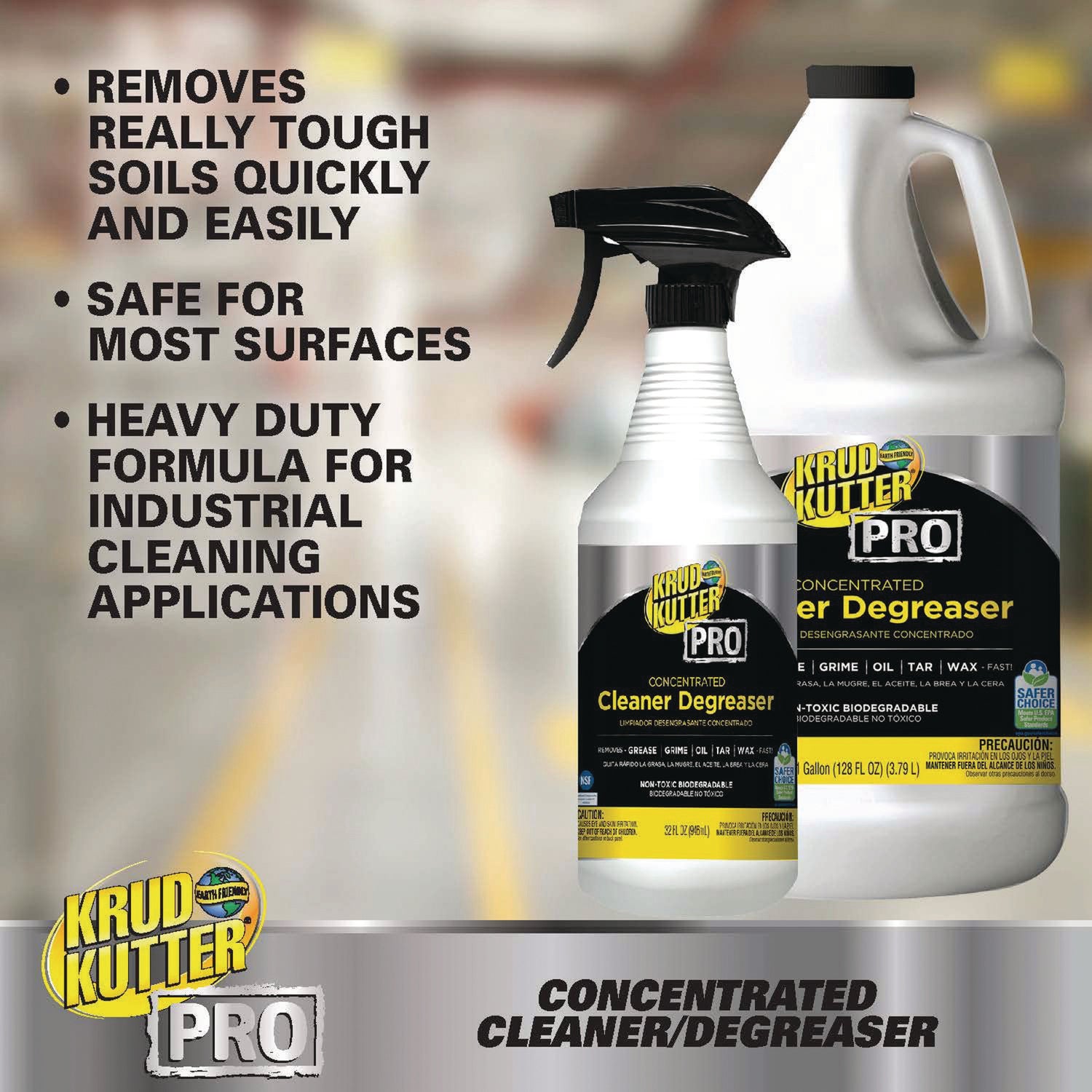 KRUD KUTTER® PRO Concentrated Cleaner Degreaser, 1 gal Bottle, 4/Carton