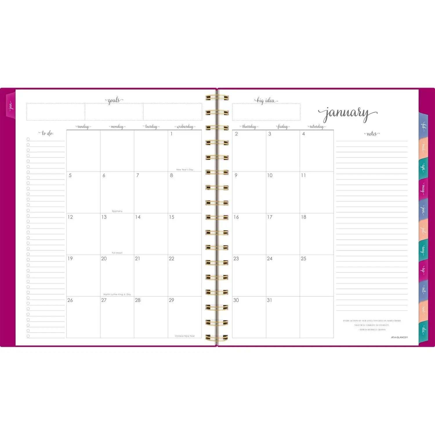 Harmony Weekly/Monthly Poly Planner, 8.88 x 7.69, Purple/Gold Cover, 13-Month (Jan to Jan): 2025 to 2026 AT-A-GLANCE® Flipcost