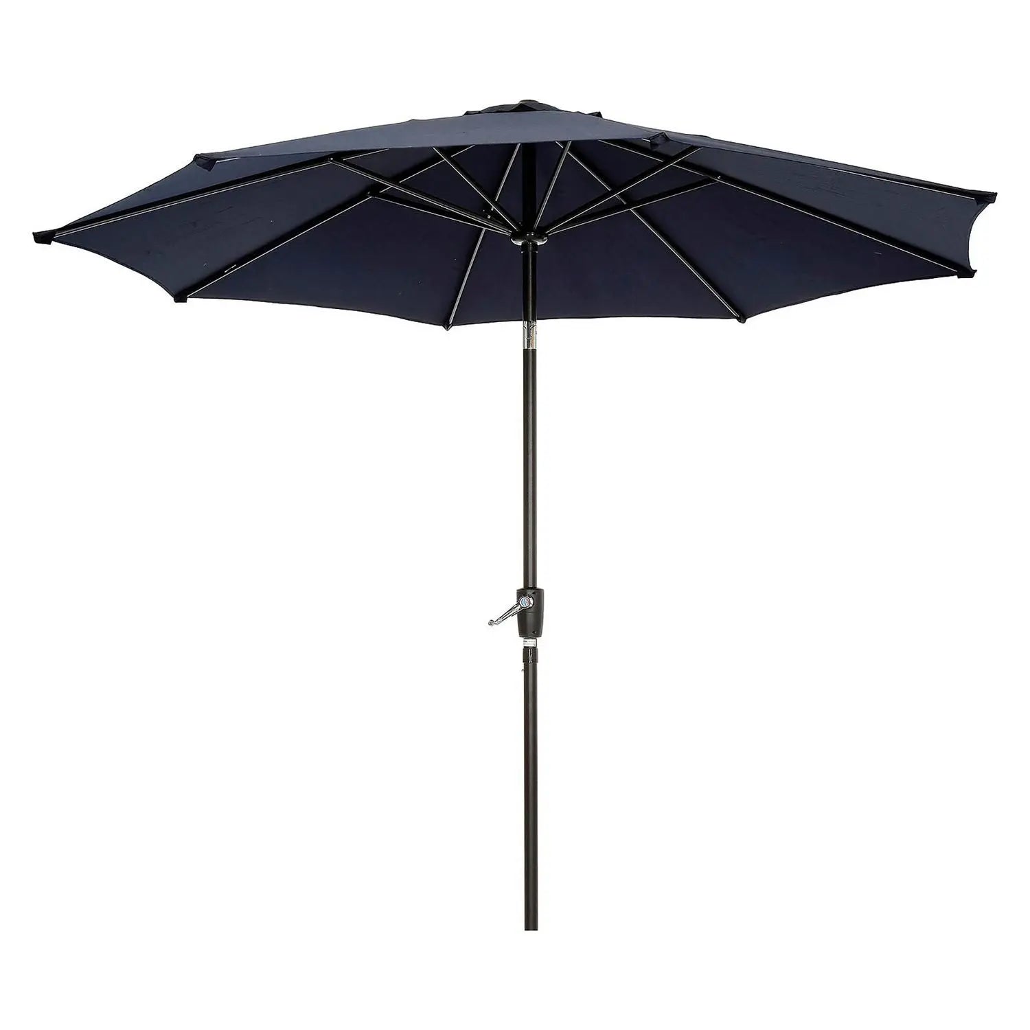 Outdoor Umbrella with Tilt Mechanism, 102" Span, 94" Long, Navy Blue Canopy, Black Handle Global Industrial® Flipcost