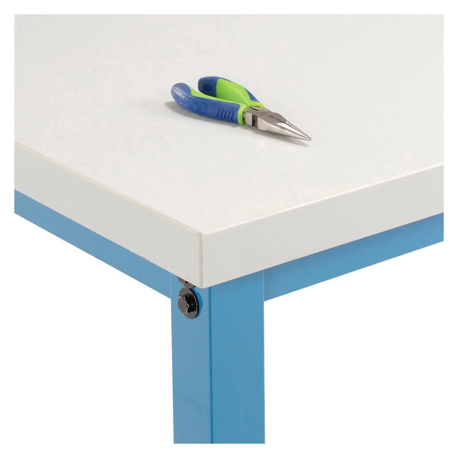 Adjustable Height Heavy Duty Workbenches, 5,000 lbs, 48 x 36 x 31.63 to 43.63, White/Blue Global Industrial® Flipcost