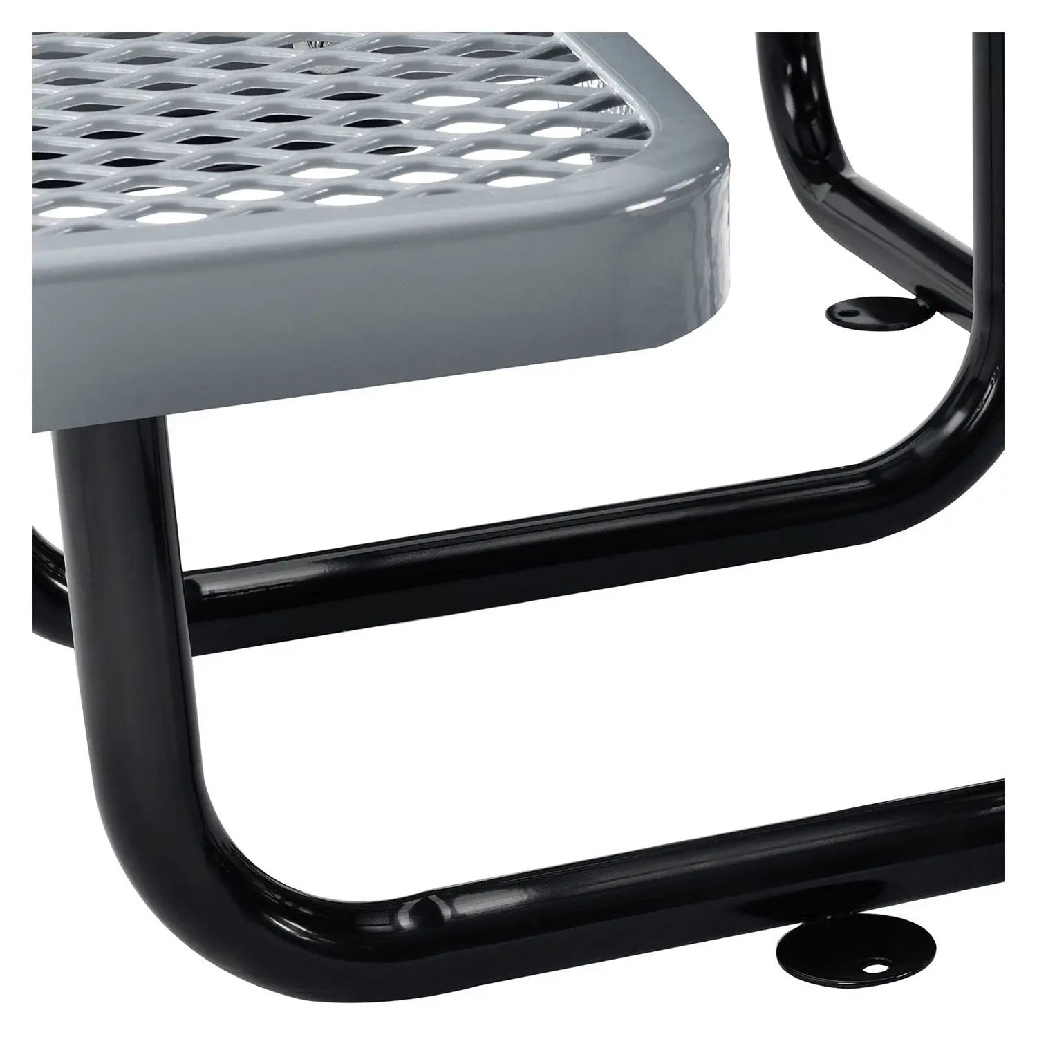 Expanded Steel Picnic Table, Round, 46" Dia x 29.5"h, Gray Top, Gray Base/Legs Global Industrial® Flipcost