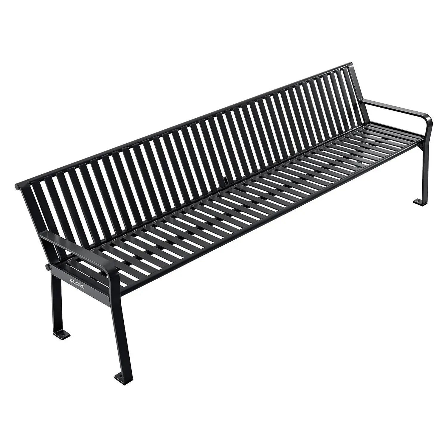 Steel Slat Benches with Back, 96 x 26 x 31, Black Global Industrial® Flipcost