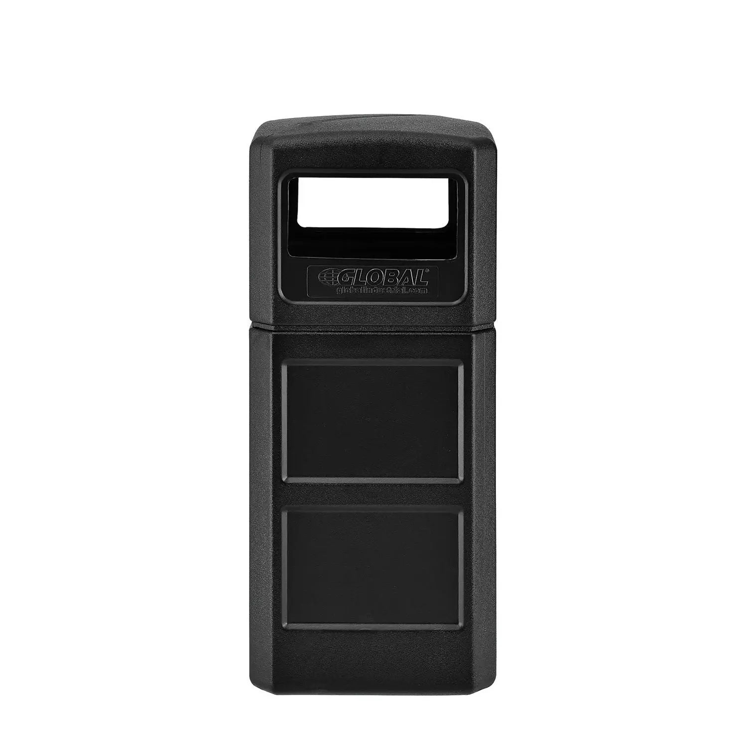 Square Plastic Waste Receptacle, Dome Lid with Open Sides, 42 gal, Black Global Industrial® Flipcost