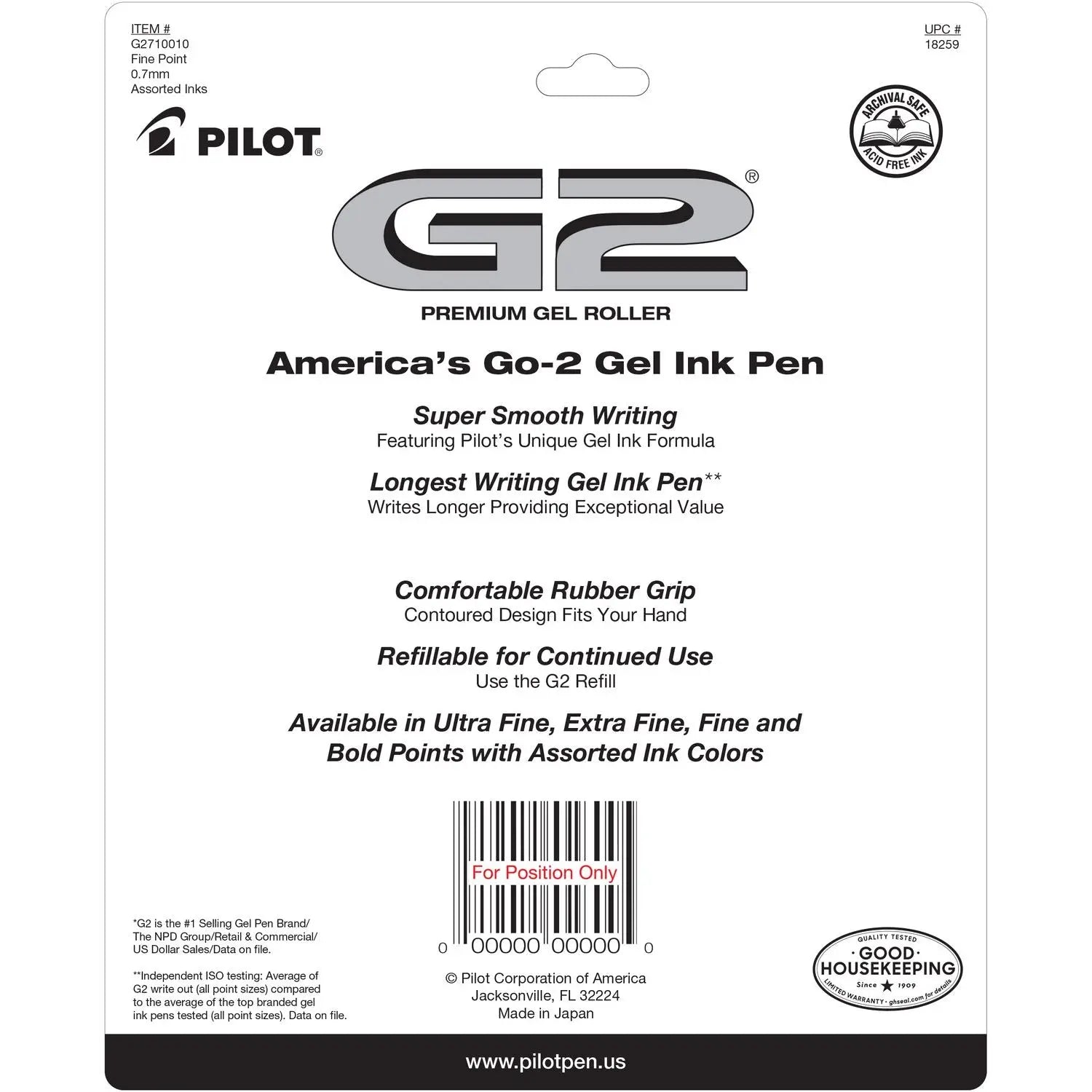 G2 Premium Gel Pen, Retractable, Fine 0.7 mm, Assorted Ink/Barrel Colors, 10/Pack Pilot® Flipcost