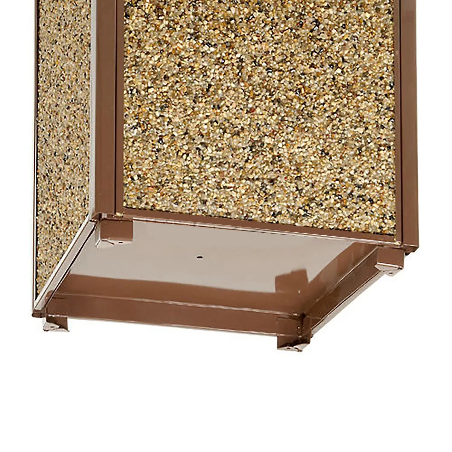 Stone Panel All Weather Trash Receptacle Urn, Open Ashtray Top, 24 gal, Steel, Brown Global Industrial® Flipcost