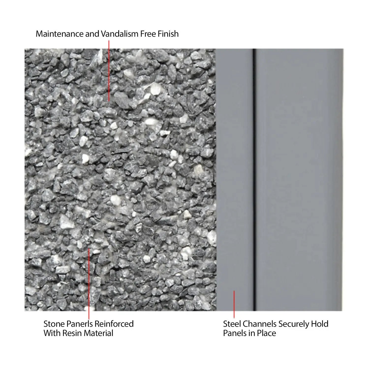 Stone Panel All Weather Trash Receptacle Urn, 24 gal, Steel, Gray Global Industrial® Flipcost