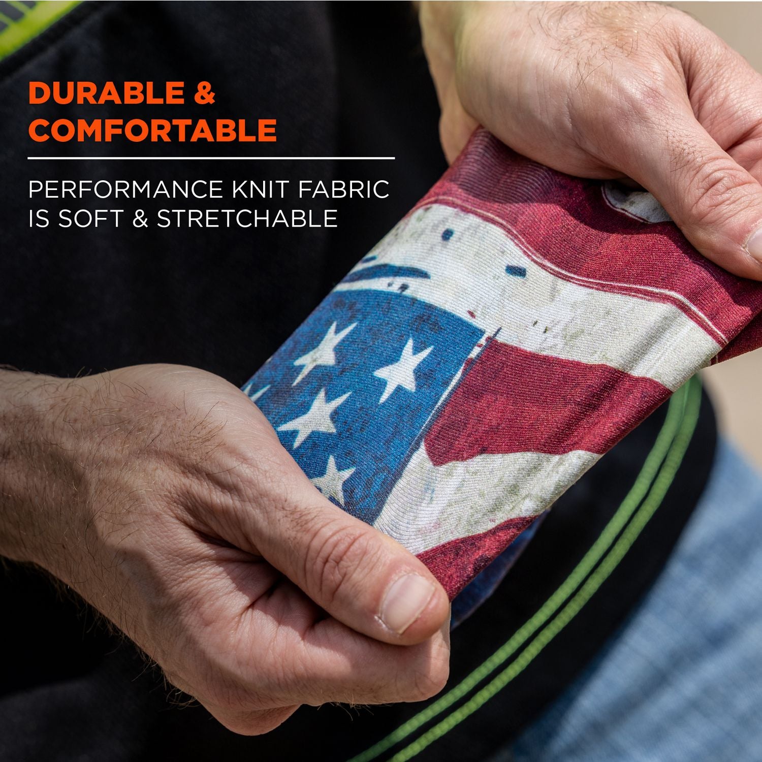ergodyne® Chill-Its 6695 Sun Protection Arm Sleeves, Polyester/Spandex, Medium/Large, American Flag