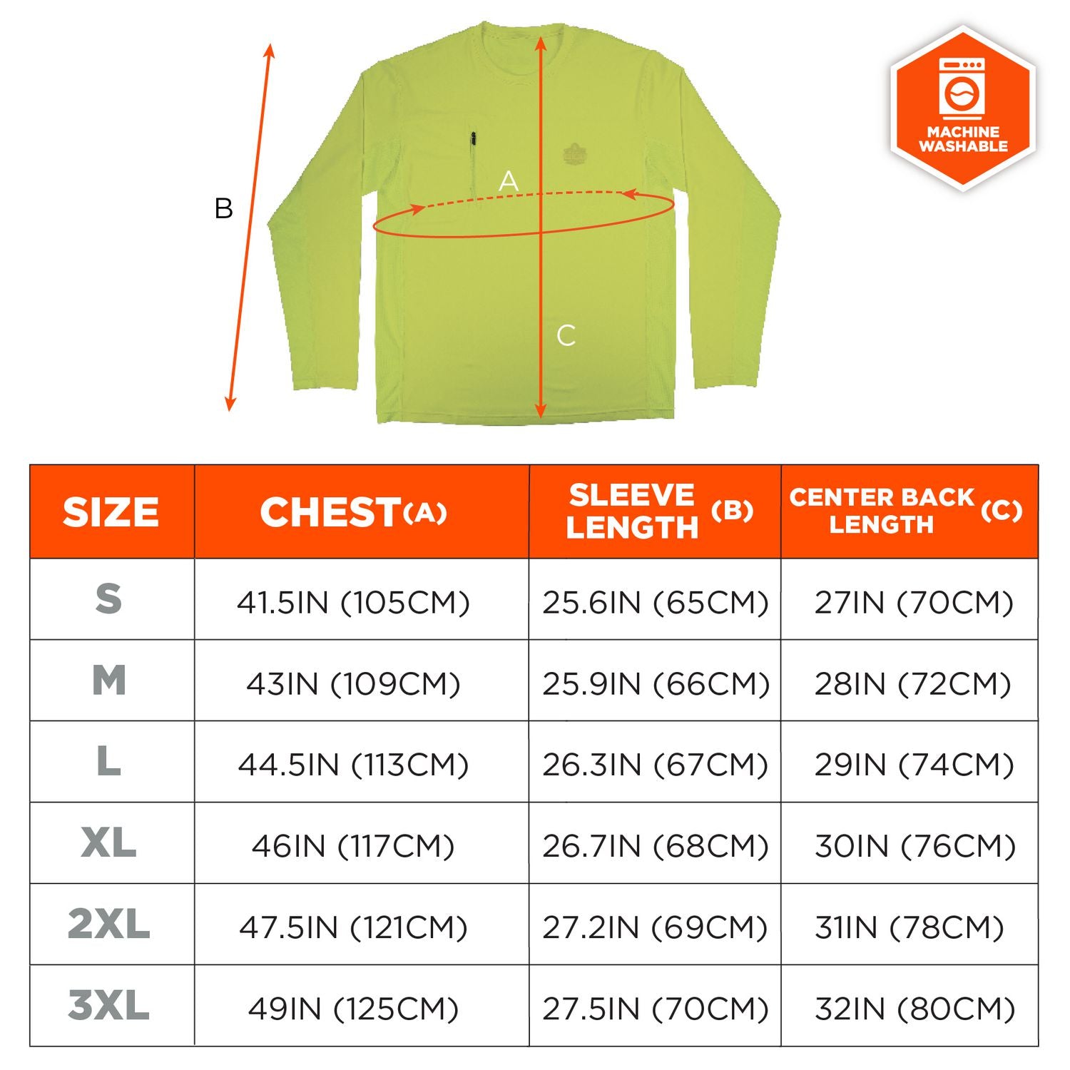 ergodyne® Chill-Its 6689 Cooling Long Sleeve Sun Shirt with UV Protection, Large, Lime