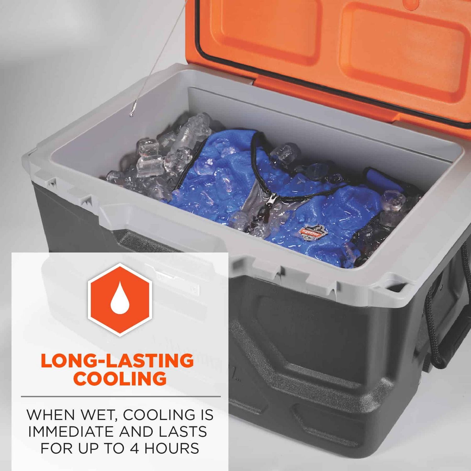 ergodyne® Chill-Its 6667 Wet Evaporative PVA Cooling Vest with Zipper, PVA, 4X-Large, Blue