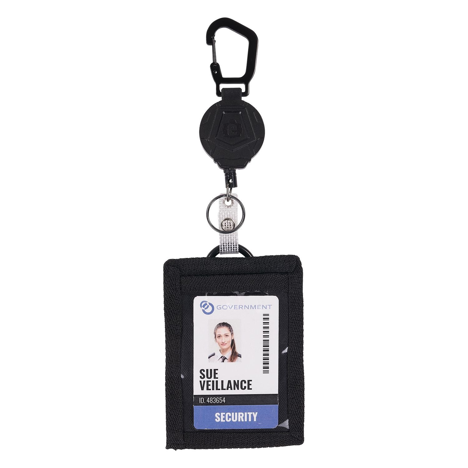 ergodyne® Squids 3389 Wallet ID/Badge Holder,Horizontal/Vertical, Black, 3.75 x 5 for 2.75 x 3.5 Insert, 18" Cord