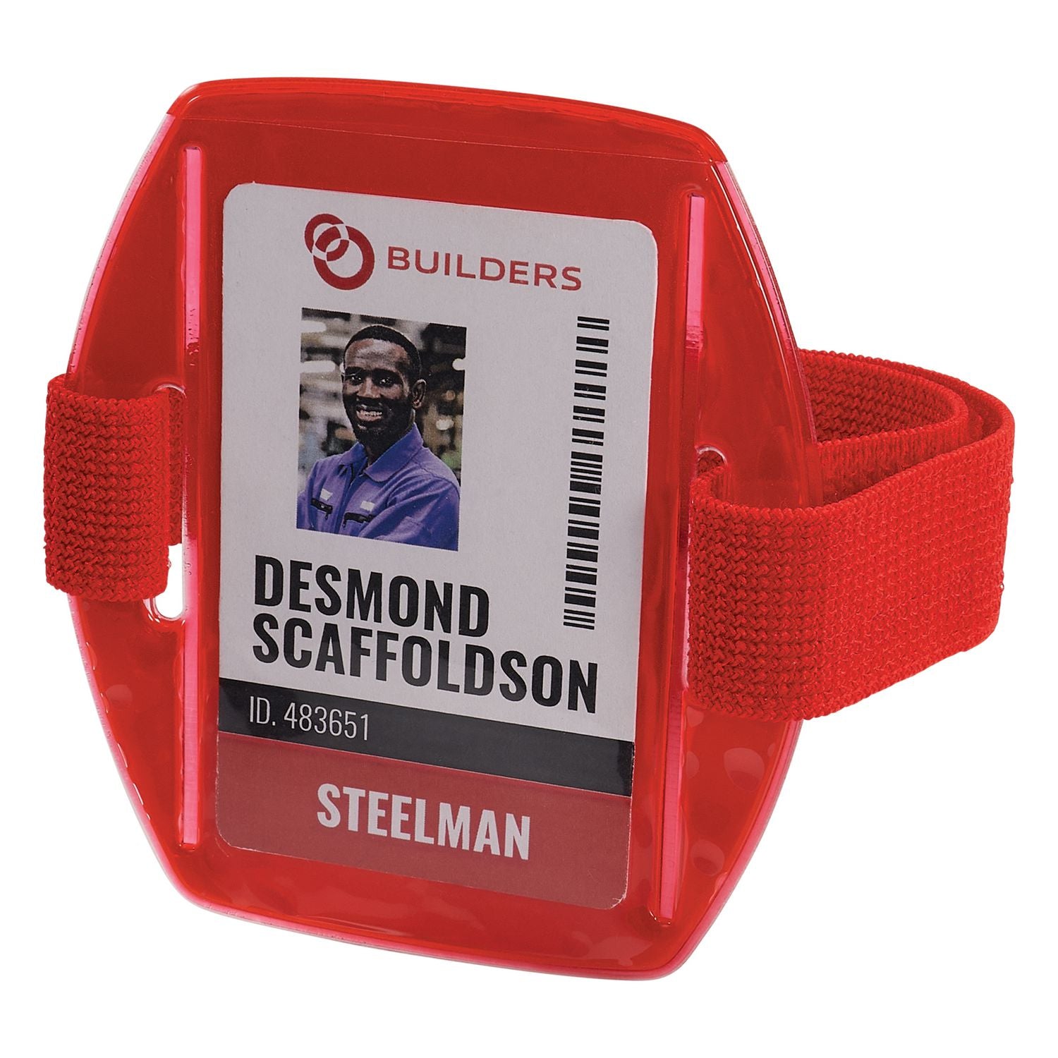 ergodyne® Squids 3386 Arm Band ID/Badge Holder, Vertical, Red, 3.75 x 4.25 Holder, 2.5 x 4 Insert, 10/Pack