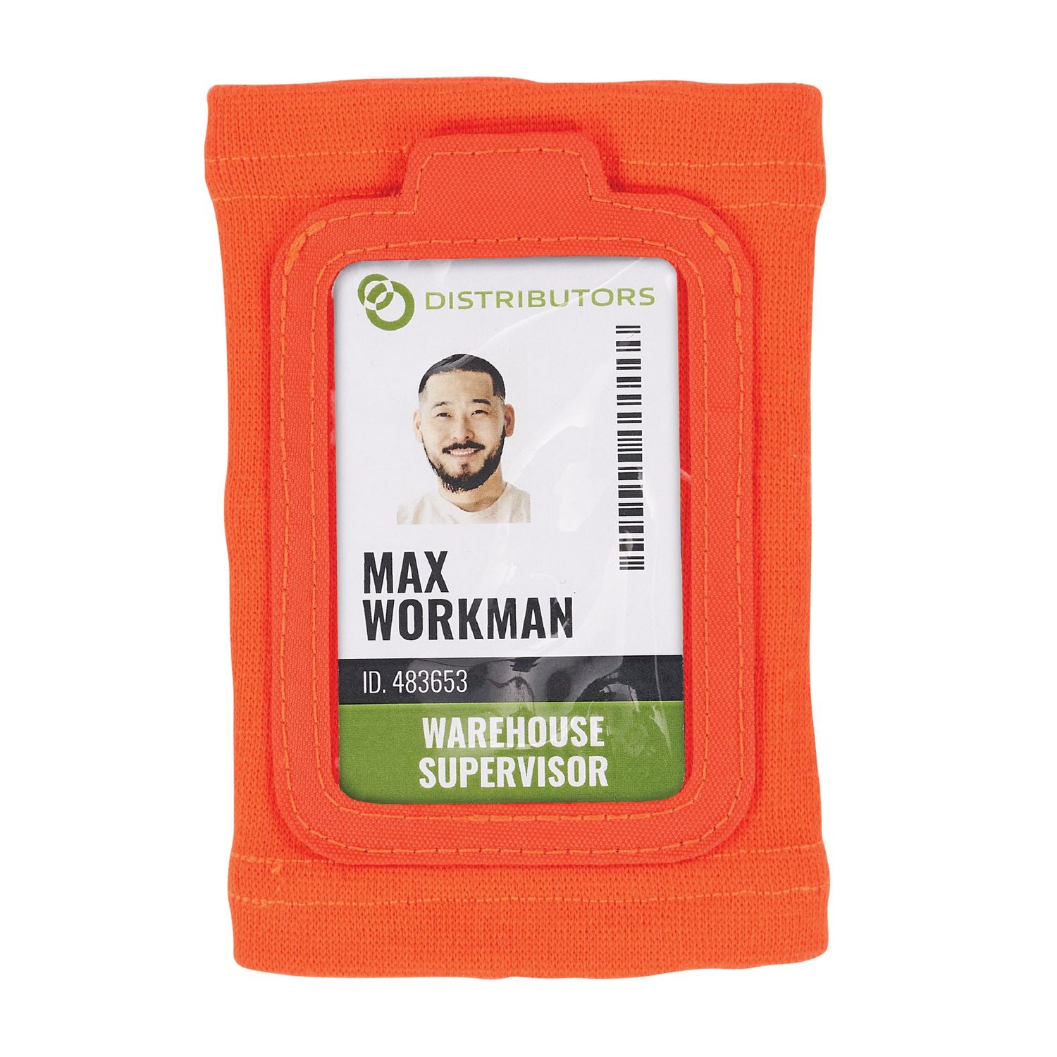 ergodyne® Squids 3388 Wrist ID/Badge Holder, Vertical, Orange, 3.5 x 5.5 Holder, 2.75 x 3.75 Insert