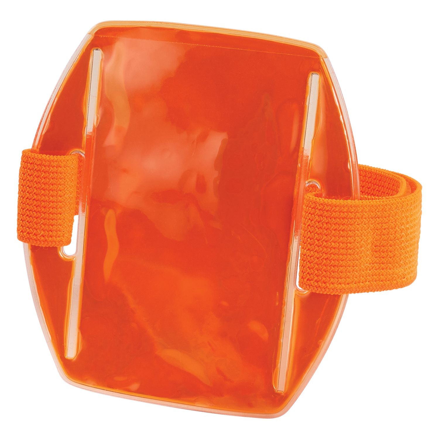 ergodyne® Squids 3386 Arm Band ID/Badge Holder, Vertical, Orange, 3.75 x 4.25 Holder, 2.5 x 4 Insert, 10/Pack