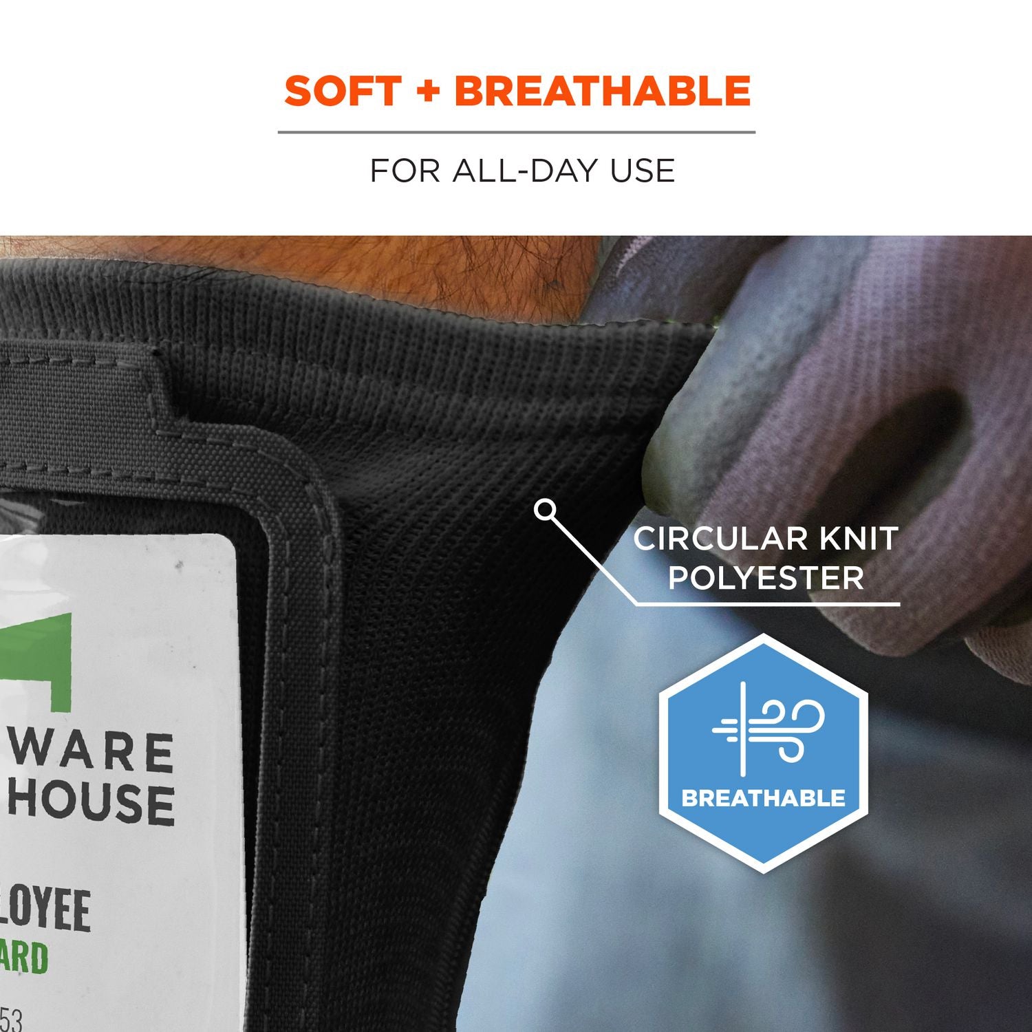 ergodyne® Squids 3388 Wrist ID/Badge Holder, Vertical, Black, 3.5 x 5.5 Holder, 2.75 x 3.75 Insert