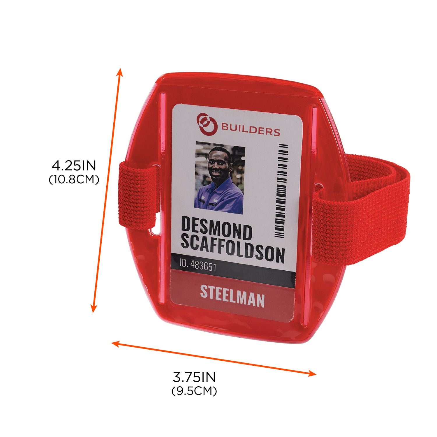 ergodyne® Squids 3386 Arm Band ID/Badge Holder, Vertical, Red, 3.75 x 4.25 Holder, 2.5 x 4 Insert, 10/Pack
