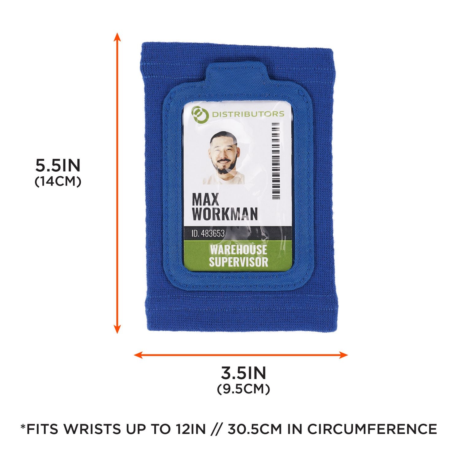 ergodyne® Squids 3388 Wrist ID/Badge Holder, Vertical, Blue, 3.5 x 5.5 Holder, 2.75 x 3.75 Insert