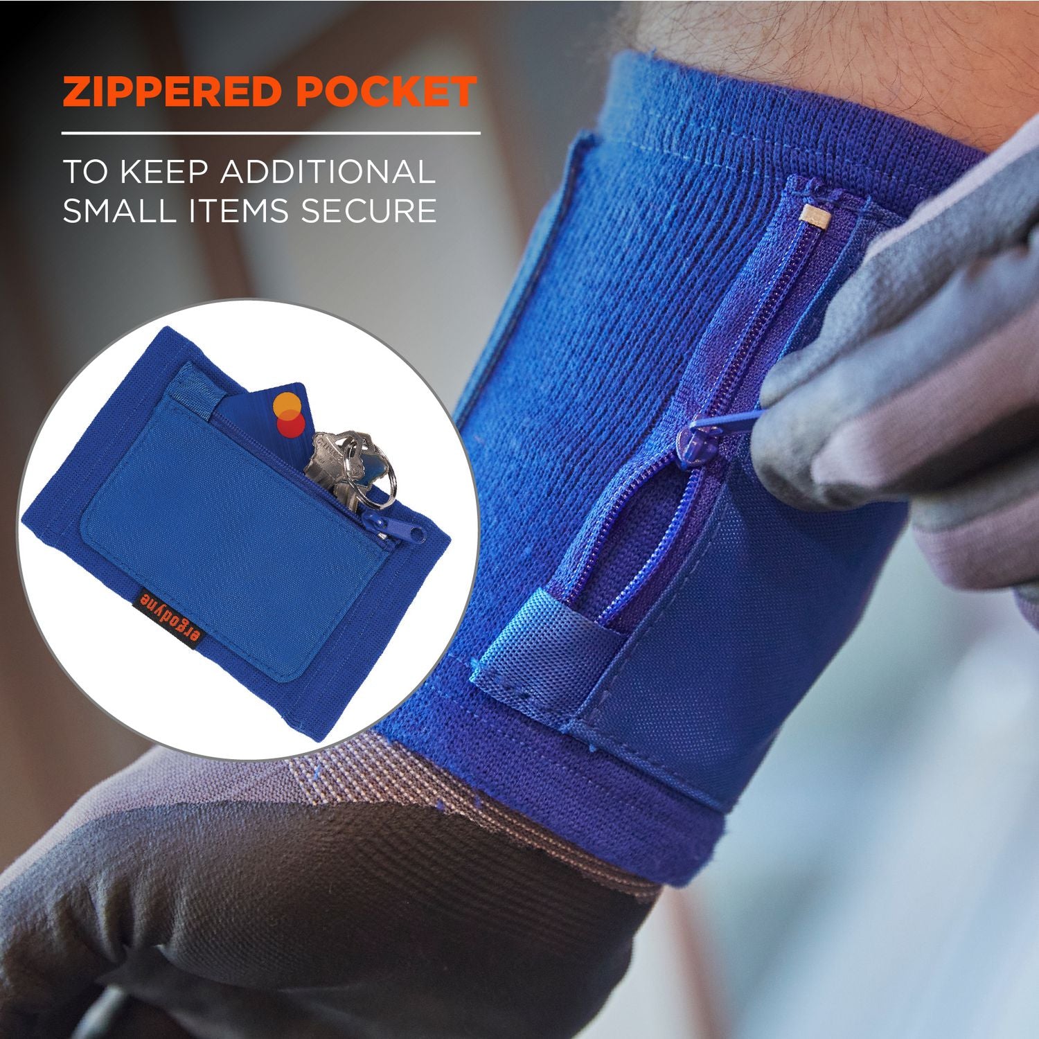 ergodyne® Squids 3388 Wrist ID/Badge Holder, Vertical, Blue, 3.5 x 5.5 Holder, 2.75 x 3.75 Insert