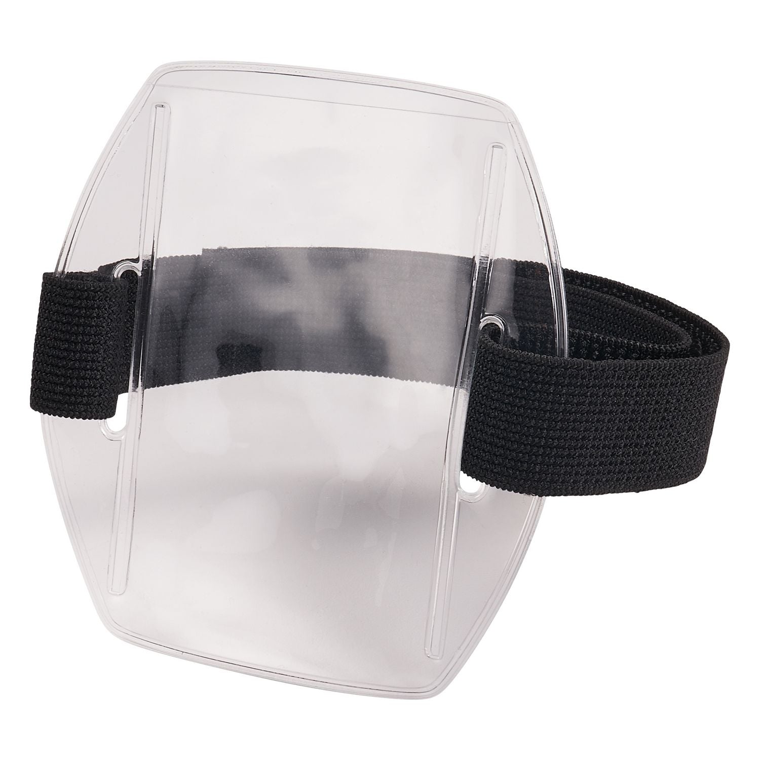 ergodyne® Squids 3386 Arm Band ID/Badge Holder, Vertical, Black/Clear, 3.75 x 4.25 Holder, 2.5 x 4 Insert, 10/Pack