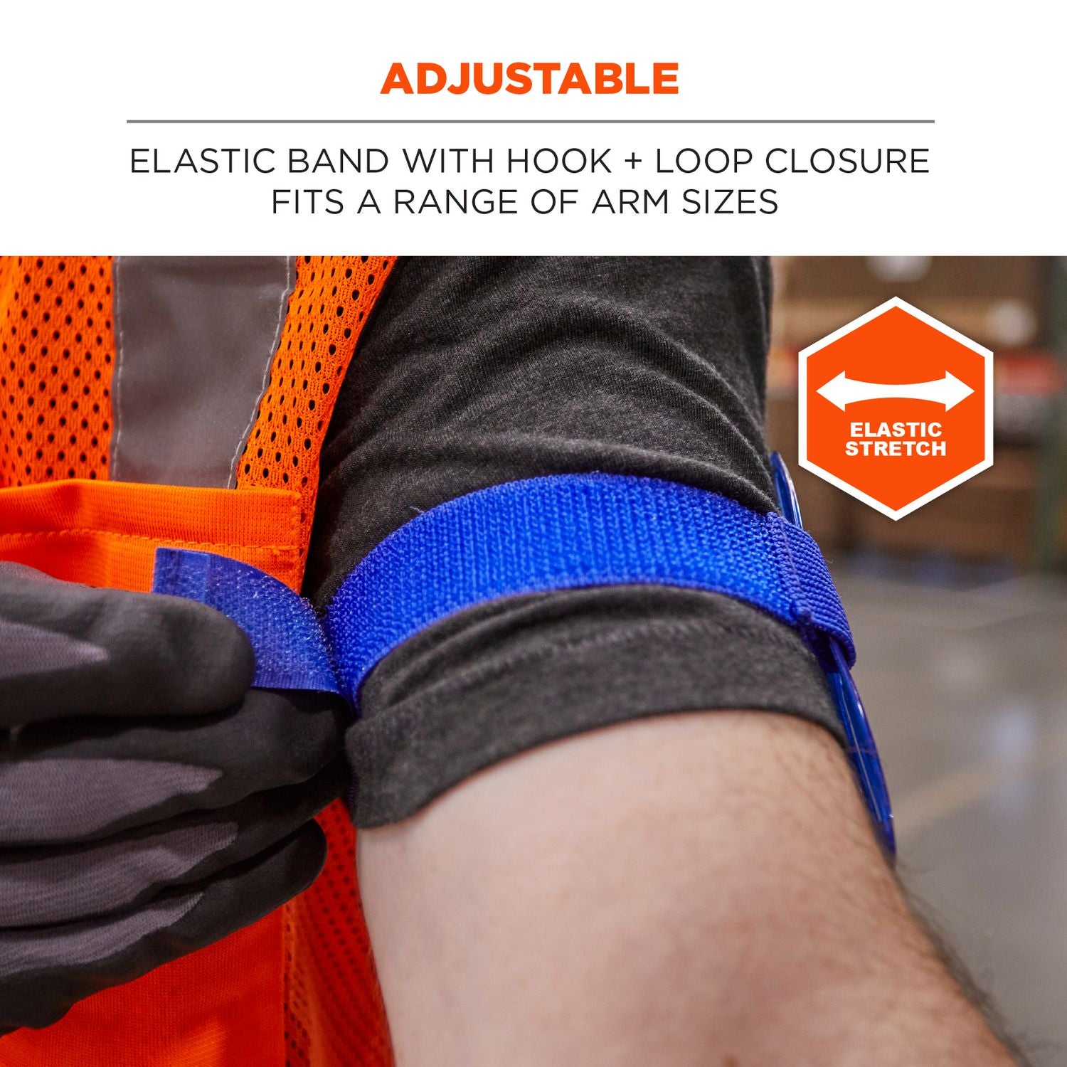 ergodyne® Squids 3386 Arm Band ID/Badge Holder, Vertical, Blue, 3.75 x 4.25 Holder, 2.5 x 4 Insert, 10/Pack