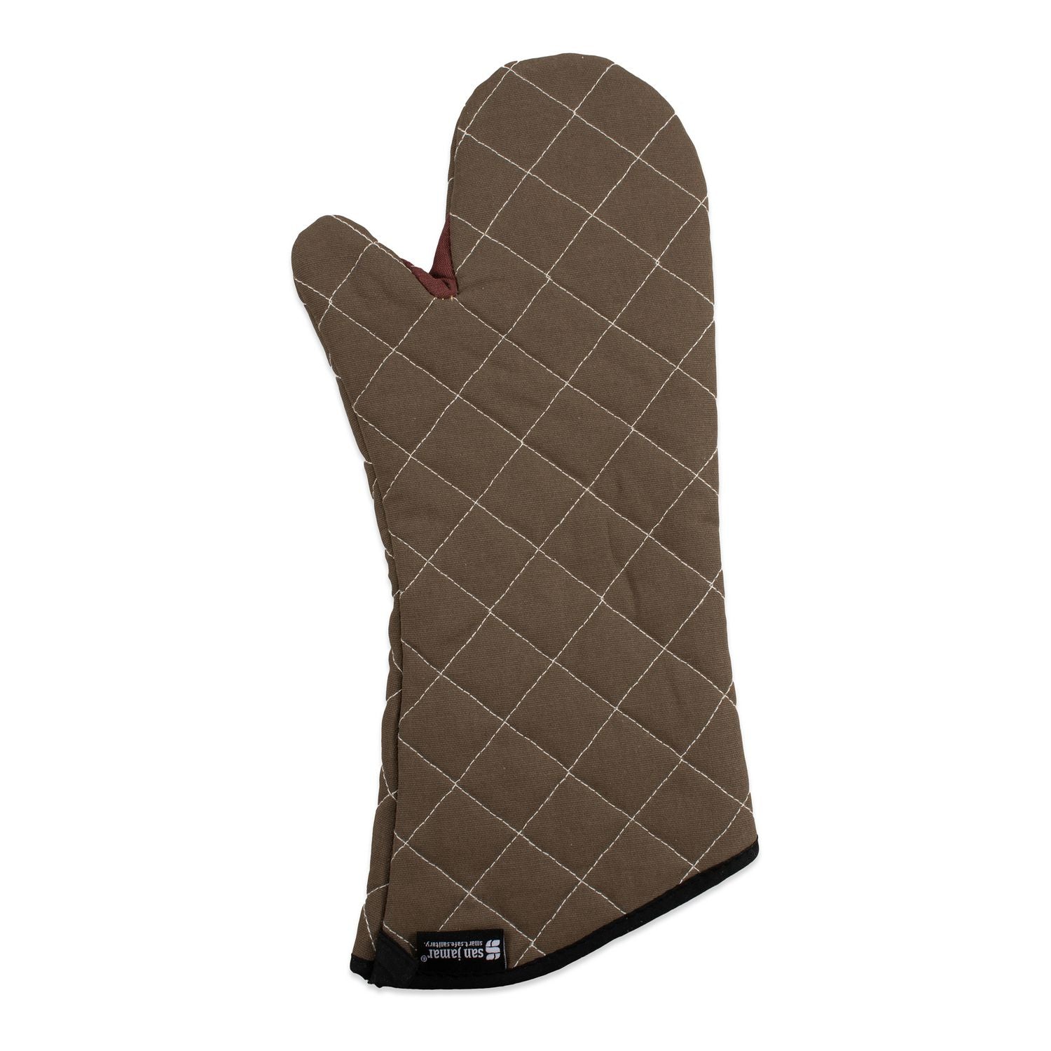 San Jamar® Bestguard Oven Mitt, 17", WebGuard Plus Fabric, Tan, Pair