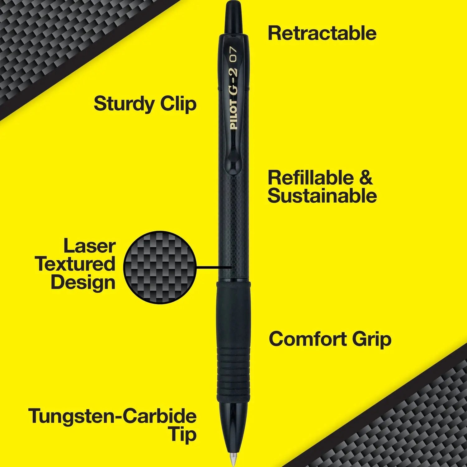 G2 Edge Premium Gel Pen, Retractable, Fine 0.7 mm, Black Ink/Barrel, 36/Pack Pilot® Flipcost