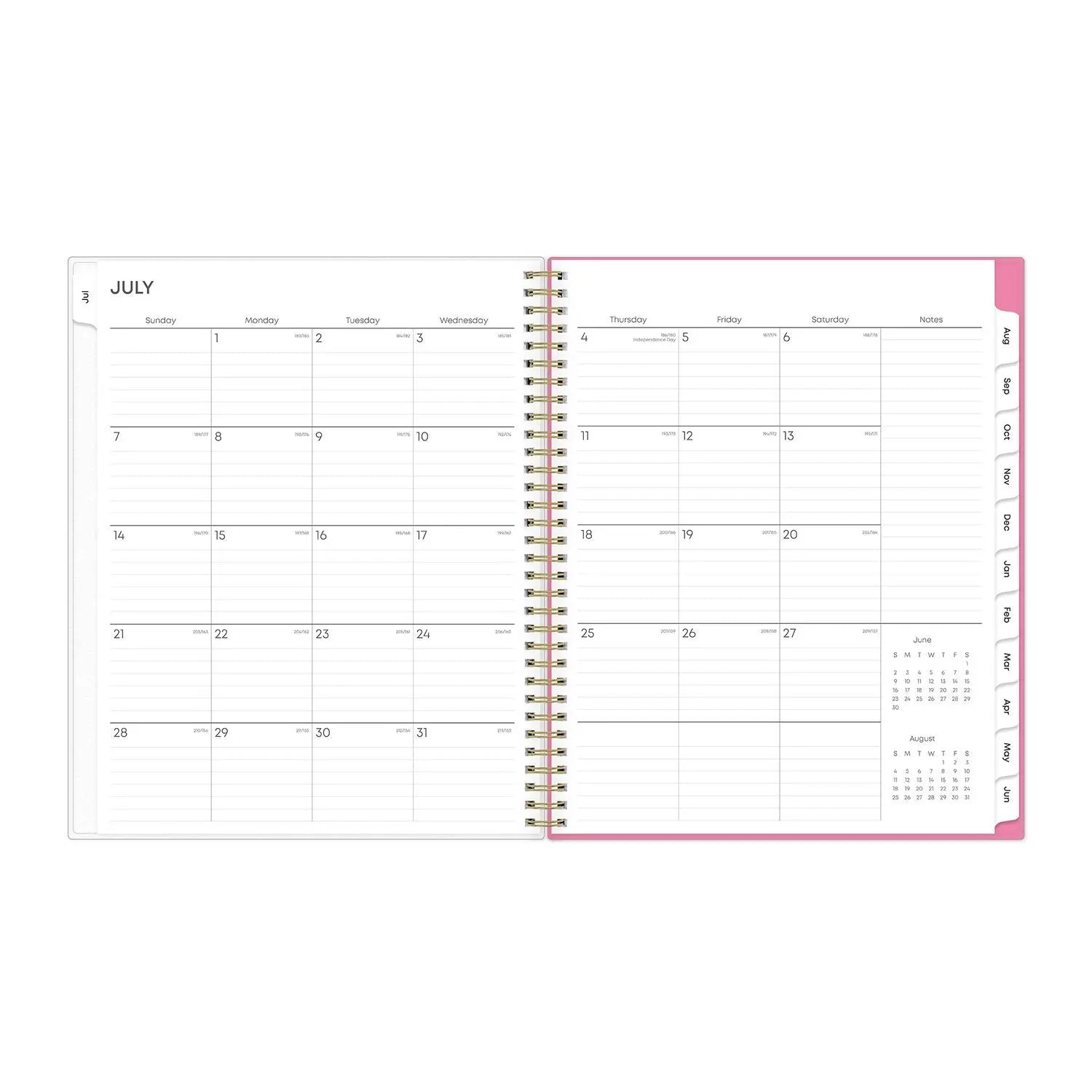 Roosevelt Pink Academic Weekly/Monthly Planner, Floral Artwork, 11" x 8.5", Pink/Gray Cover, 12-Month (July-June): 2024-2025 Blue Sky® Flipcost