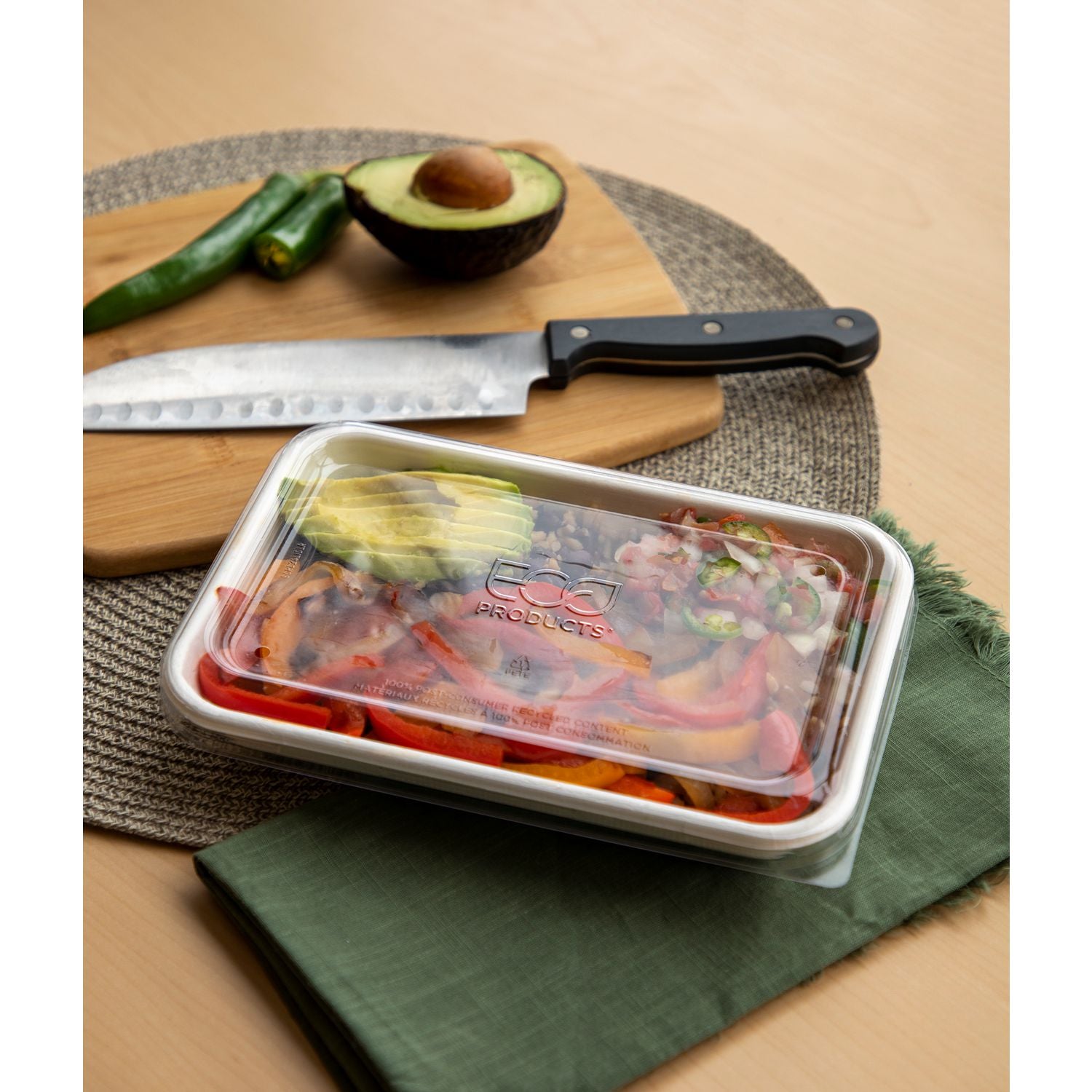 Eco-Products® Worldview 100% Recycled Content Lid, 10.82 x 10.71 x 1.83, Clear, Plastic, 200/Carton