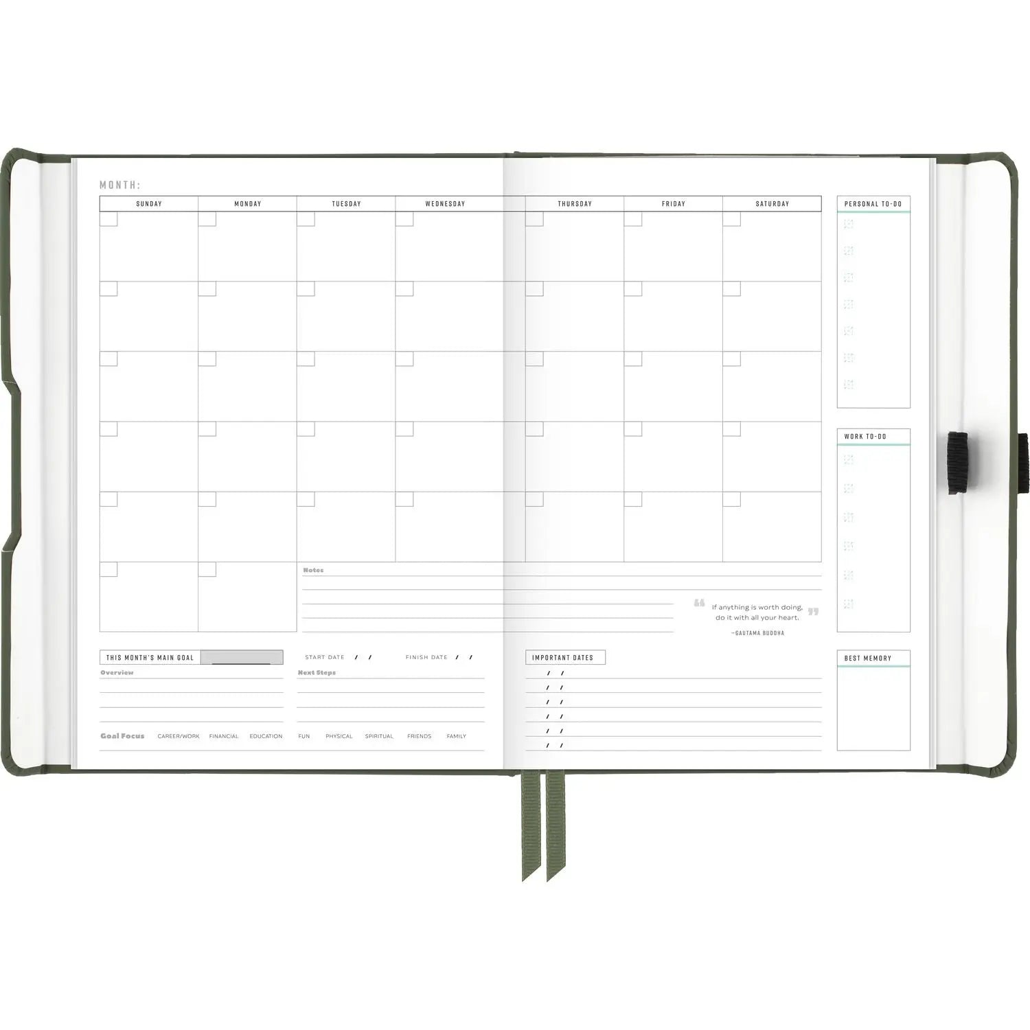 Foundation Undated Weekly/Monthly Planner, 8.5" x 6.75", Green Cover, 12-Month: Undated AT-A-GLANCE® Flipcost