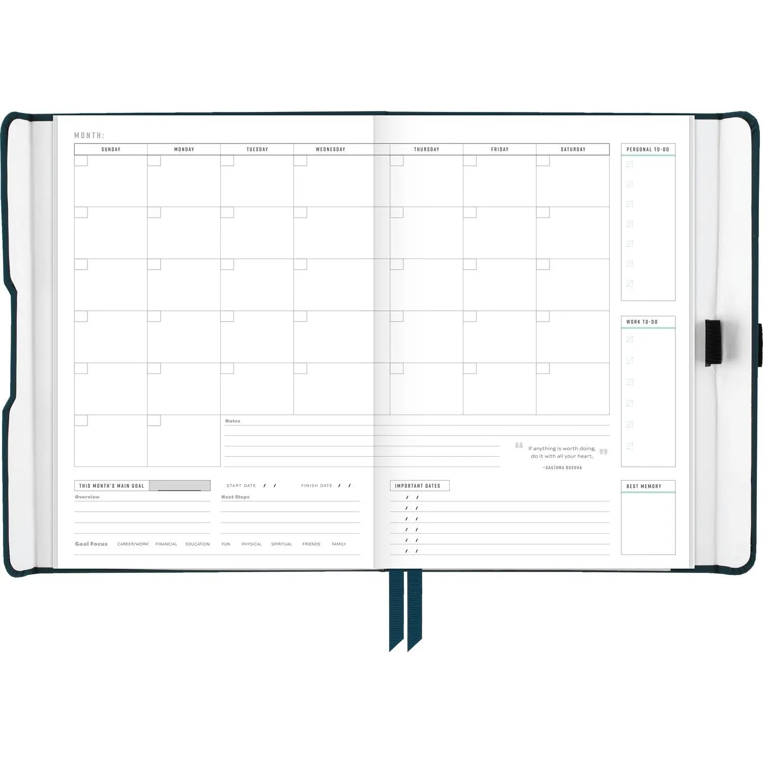 Foundation Undated Weekly/Monthly Planner, 8.5" x 6.75", Blue Cover, 12-Month: Undated AT-A-GLANCE® Flipcost