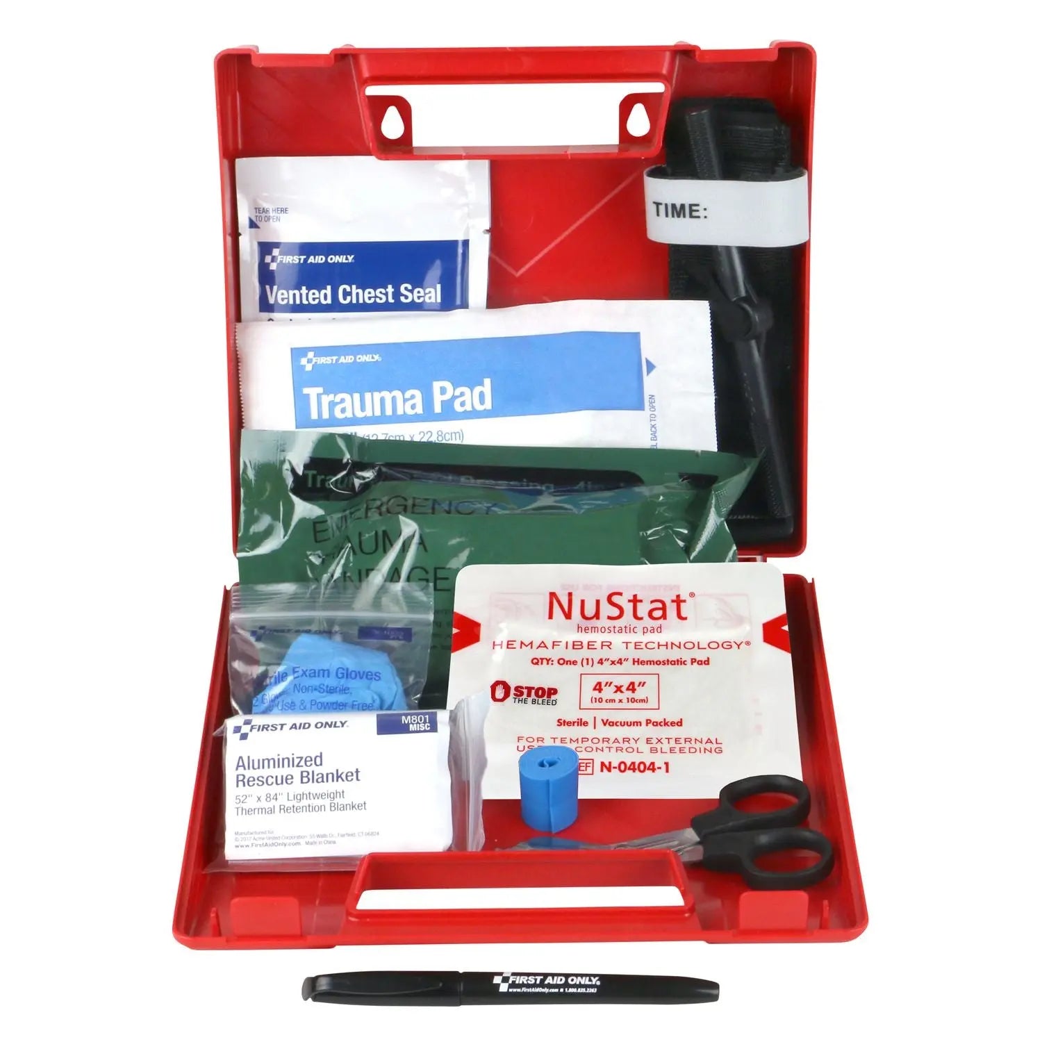 First Aid Only™ Bleeding Control Wall Station Single Kit - Deluxe, 14 Pieces, Plastic Case First Aid Only™ Flipcost