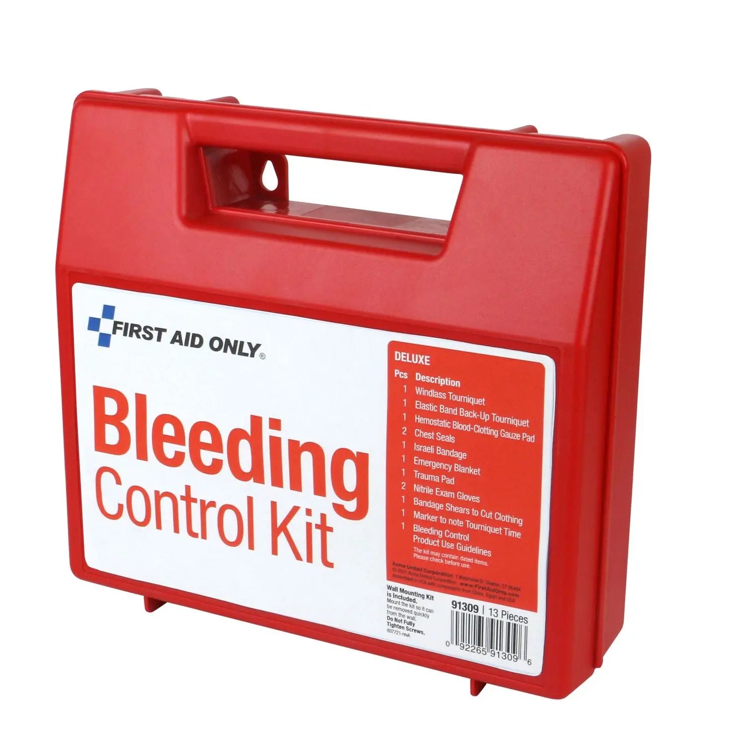 First Aid Only™ Bleeding Control Wall Station Single Kit - Deluxe, 14 Pieces, Plastic Case First Aid Only™ Flipcost