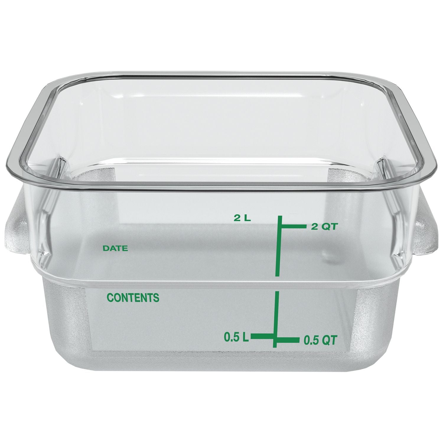Carlisle Squares Polycarbonate Food Storage Container, 2 qt, 7.13 x 7.13 x 3.8, Clear, Plastic