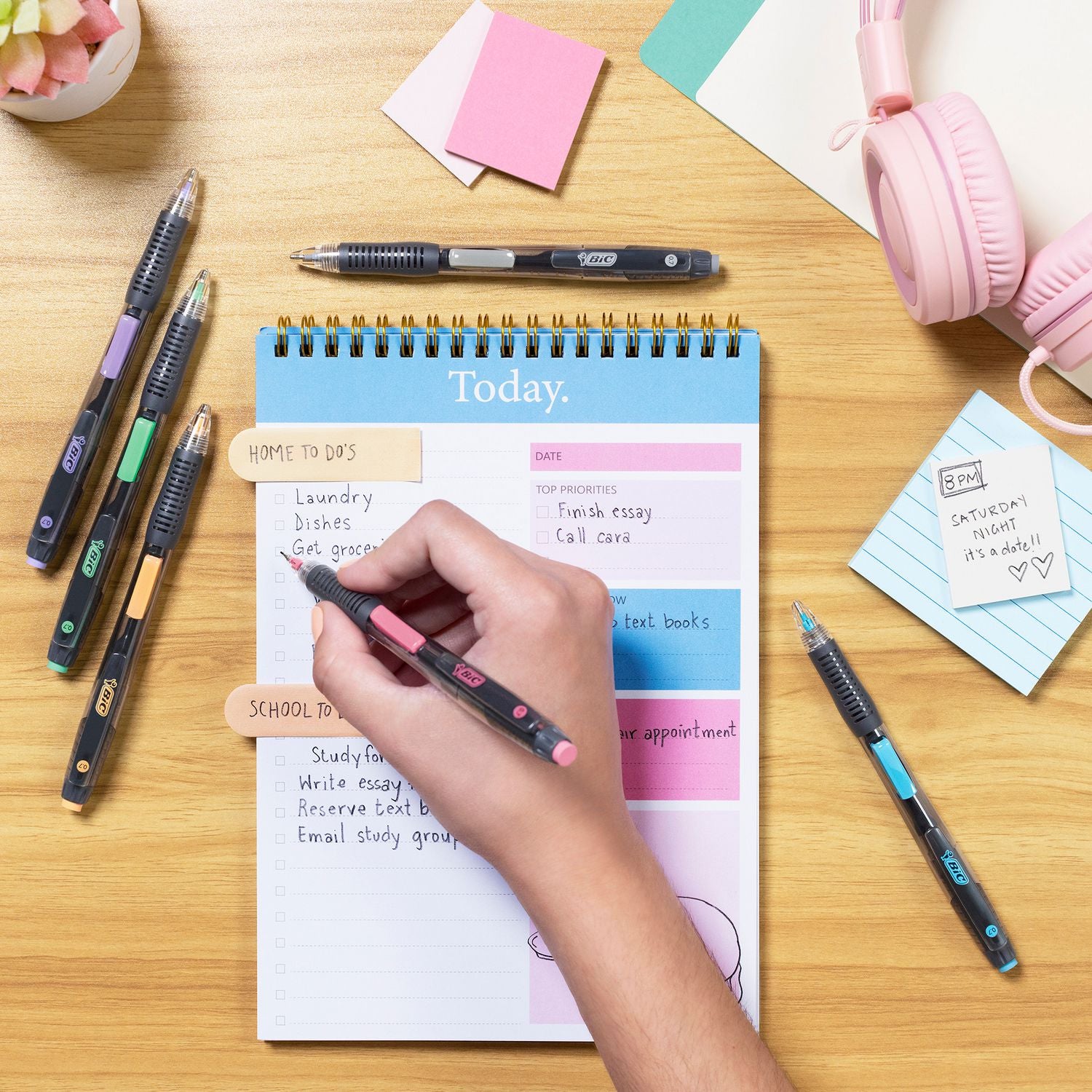 BIC® Break-Resistant Mechanical Pencils with Erasers, 0.7 mm, HB (#2), Black Lead, Assorted Barrel Colors, Dozen