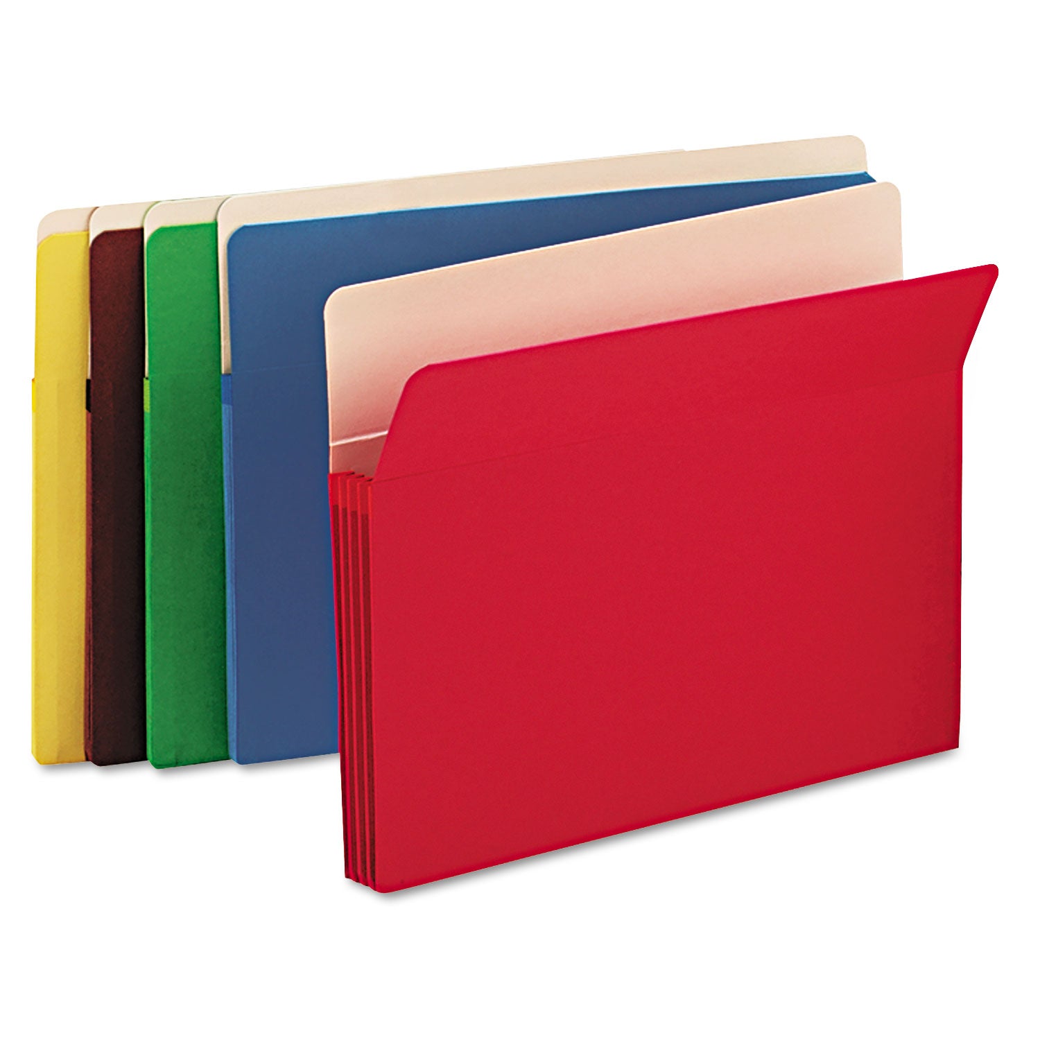 Smead Colored File Pockets, 3.5" Expansion, Letter Size, Assorted Colors, 25/Box