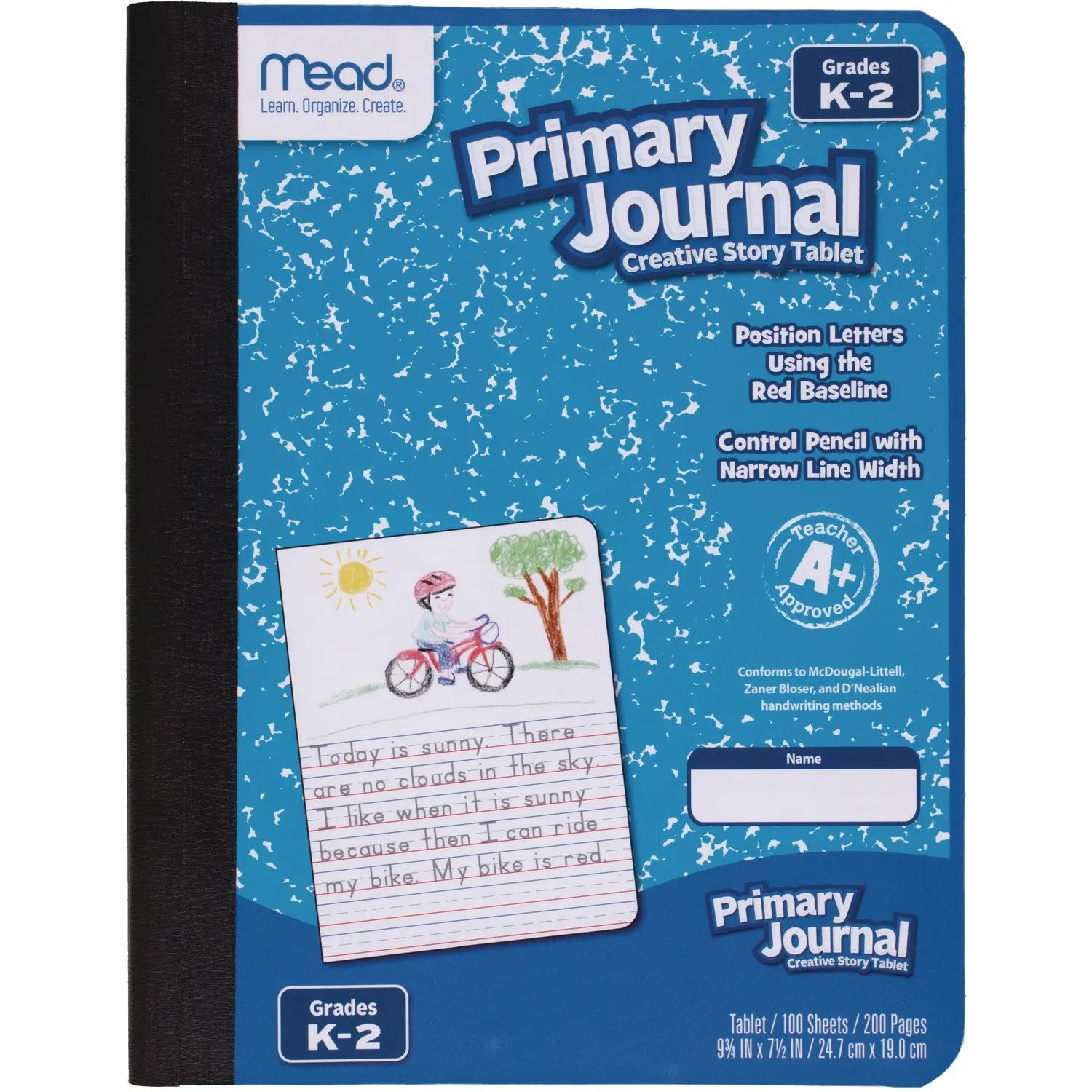 Primary Journal Half Page Ruled, Blue Marble Cover, Primary Rule, (100) 9.75 x 7.5 Sheets