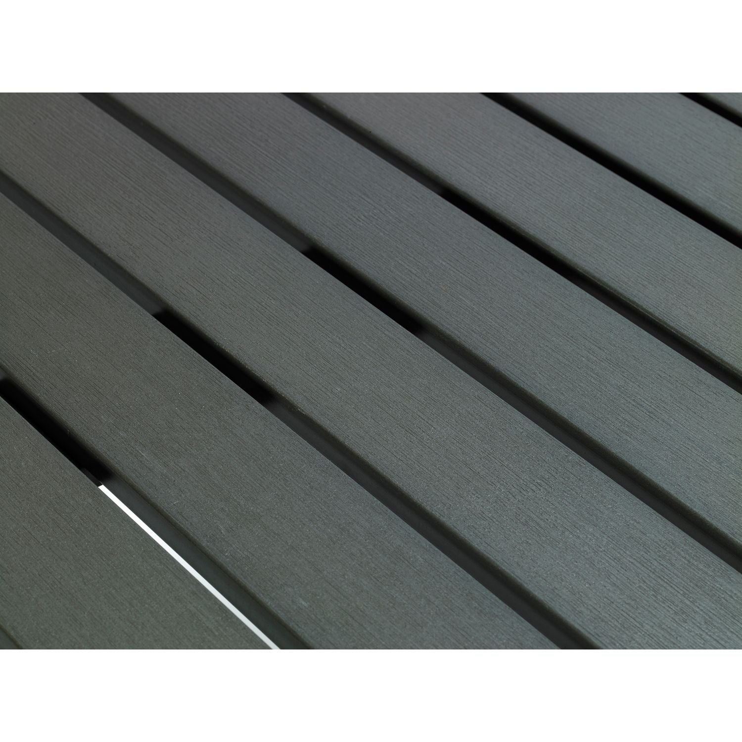 KFI Studios Eveleen Outdoor Bistro Patio Table with Two Gray Powder-Coated Polymer Barstools, 30" Square, Gray