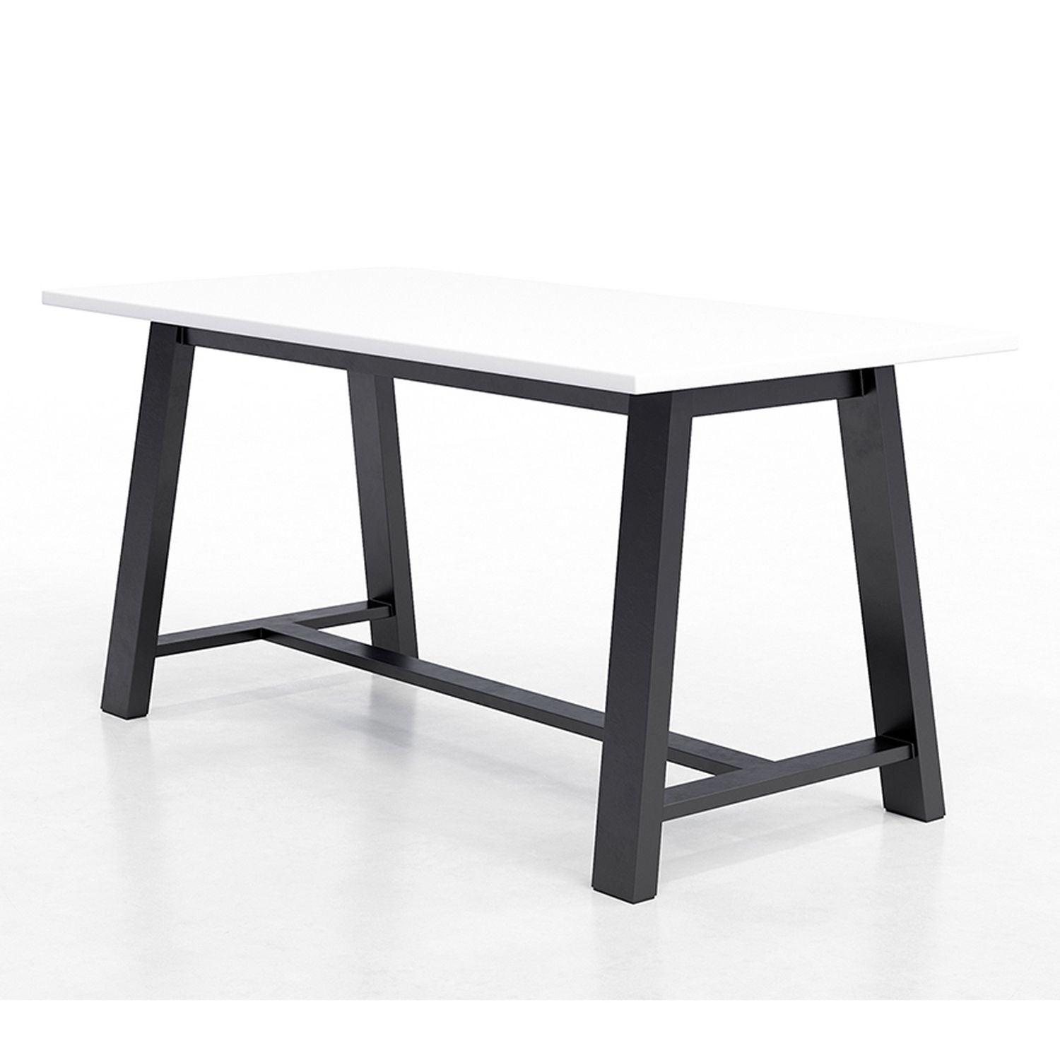 KFI Studios Midtown Bistro Dining Table with Four Brownstone Kool Barstools, 36 x 72 x 41, Designer White