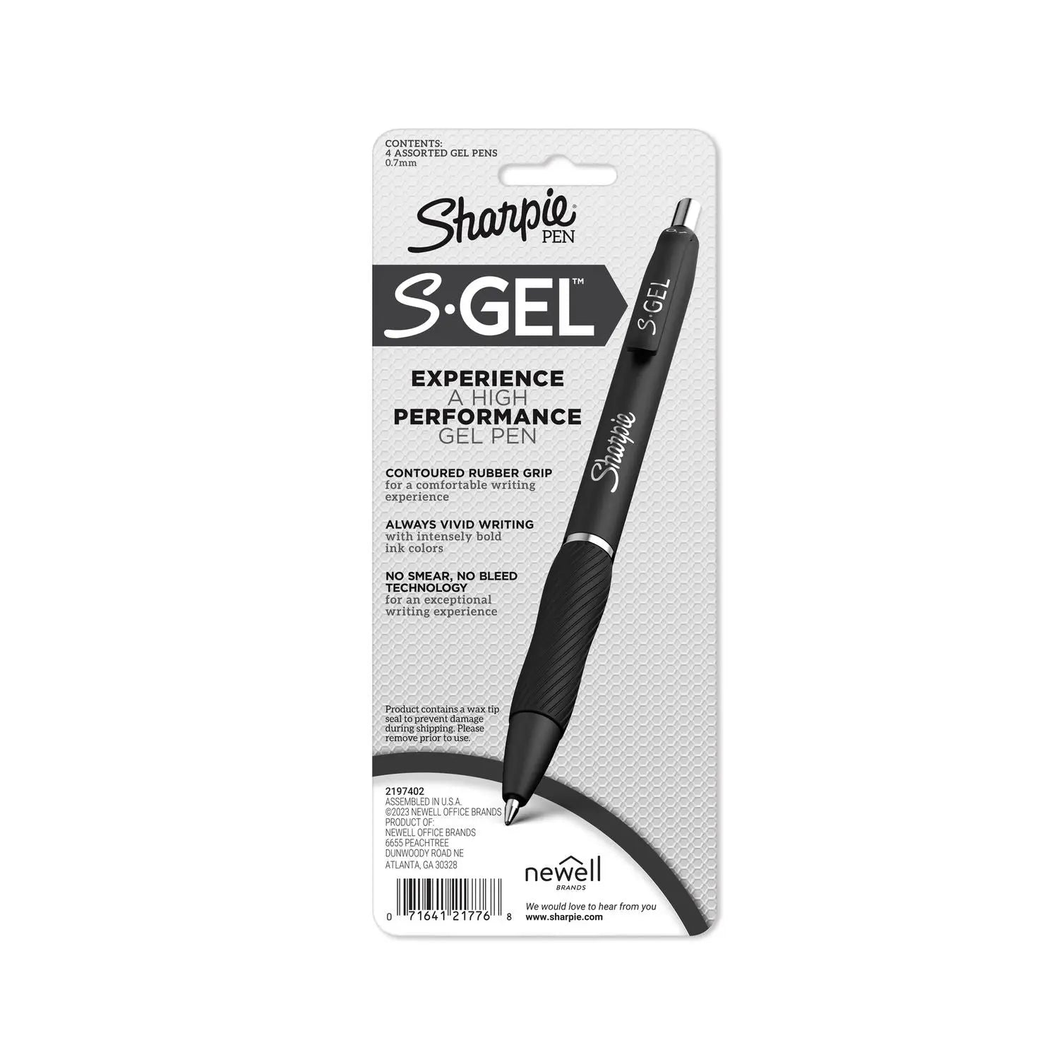 S-Gel Fashion Barrel Pen, Retractable, Medium 0.7 mm, Assorted Color Ink, White Barrel, 4/Pack Sharpie® S-Gel™ Flipcost