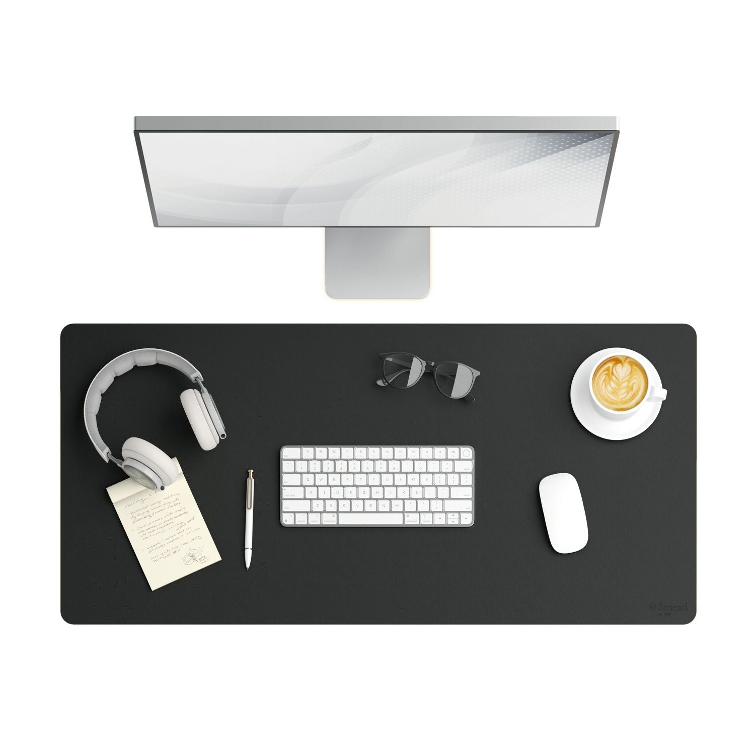 Smead Vegan Leather Desk Pads, 36 x 17, Charcoal