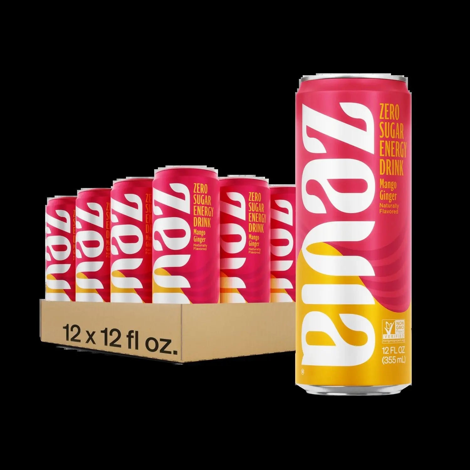 Zero Sugar Naturally Sweetened Energy Drink, Mango Ginger, 12 oz Can, 12/Carton Zevia® Flipcost